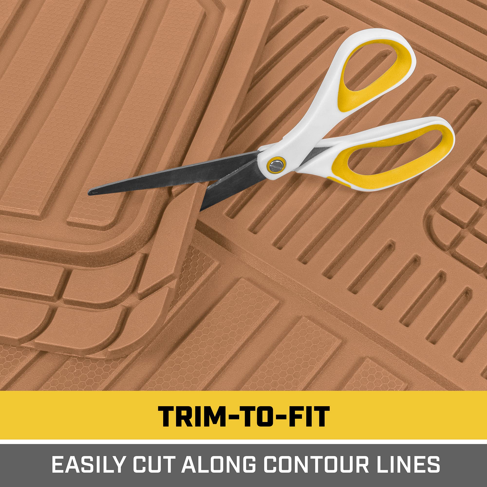 Cat Toughliner Rubber Car Floor Mats For Auto Truck Suv & Van, Full Custom Trim To Fit Liners, Advanced Performance Heavy Duty O