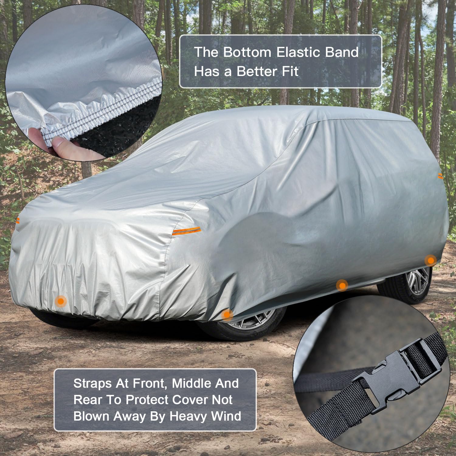 Kayme Large Suv Car Cover Waterproof All Weather, Outdoor Full Size Suv Cover Rain Sun Uv Protection, Universal Fit Chevrolet Ch