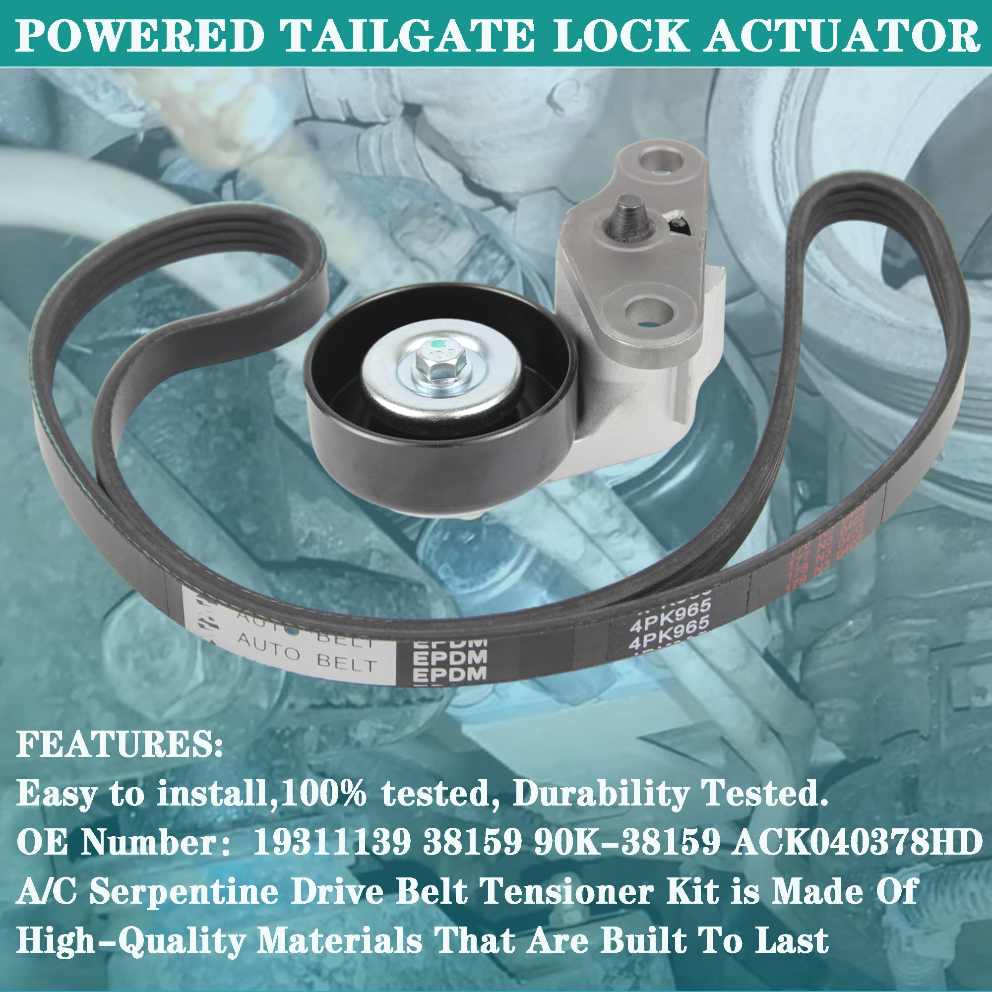 Yzusgomumu Car A/C Serpentine Drive Belt Tensioner Kit 90K-38159 Compatible With 1999-2008 Cadillac Escalade Chevrolet Avalanche