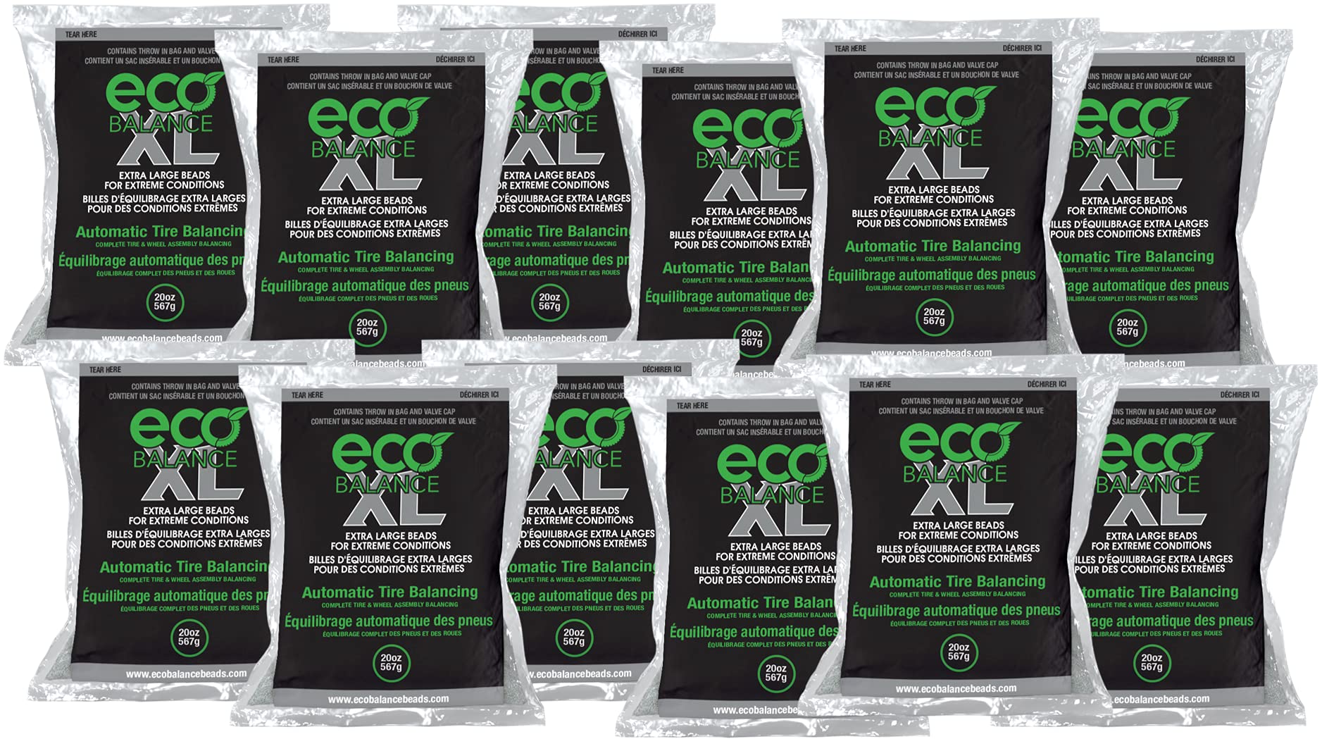 Eco Balance 20-Ecoxl12 Eco Xl Extreme Condition Tire/Wheel Balancing Beads - Off-Road Vehicles, Light Duty Truck Tires, (12) 20O