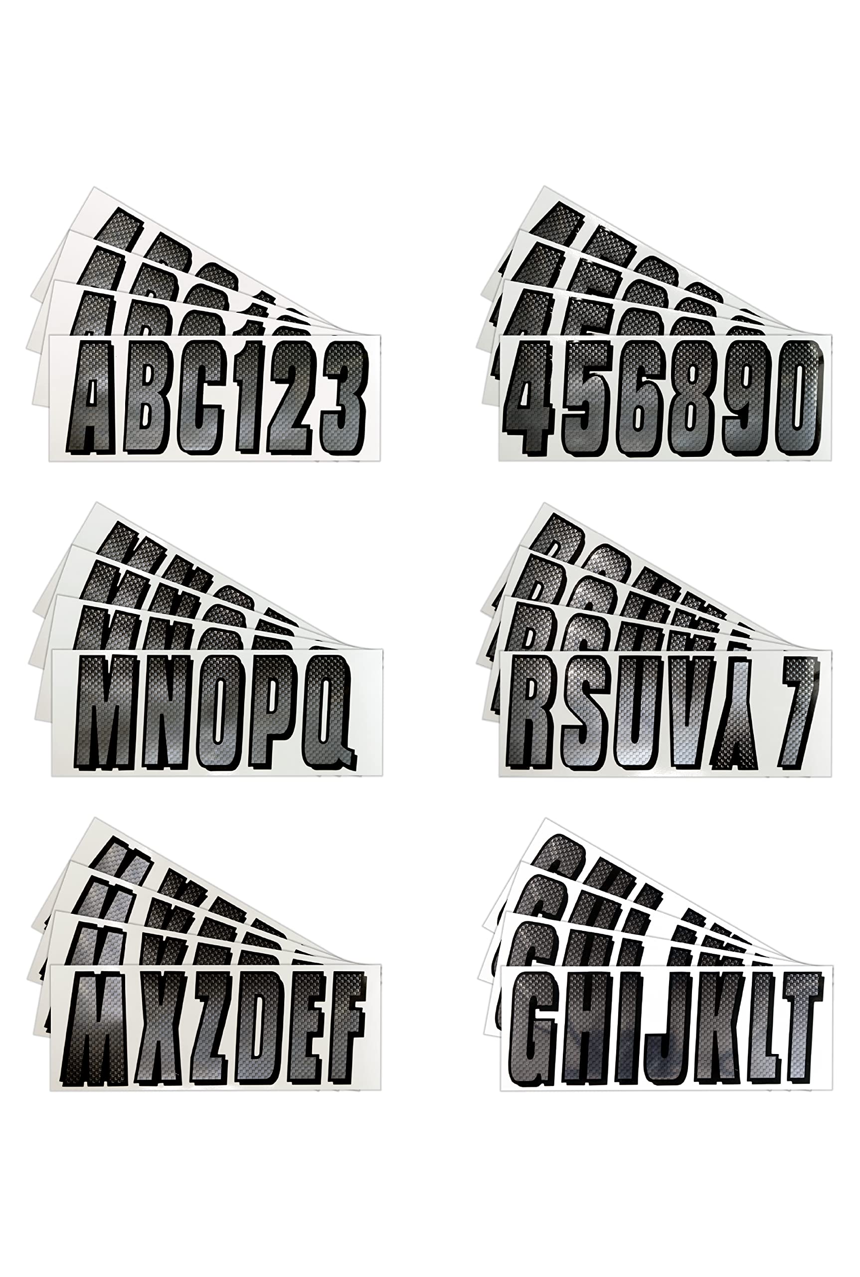 Hardline Products Series 300 Factory Matched 3-Inch Boat & Pwc Registration Number Kit, Chrome/Black,Chbkg300