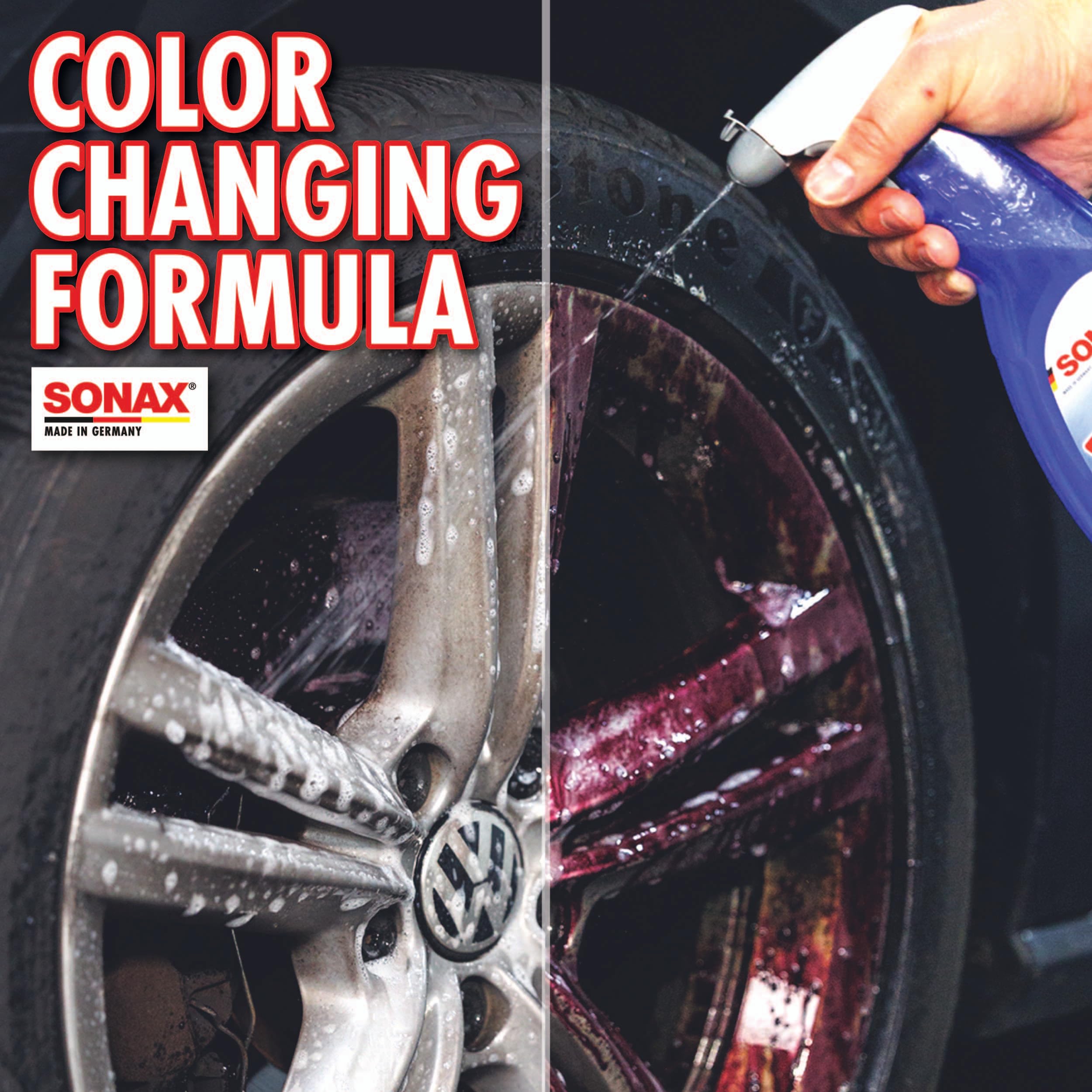Sonax Wheel Cleaner Plus (230400), Rim Cleaner, Color Changing Wheel Cleaner, Break Dust Cleaner, 750Ml / 25Oz