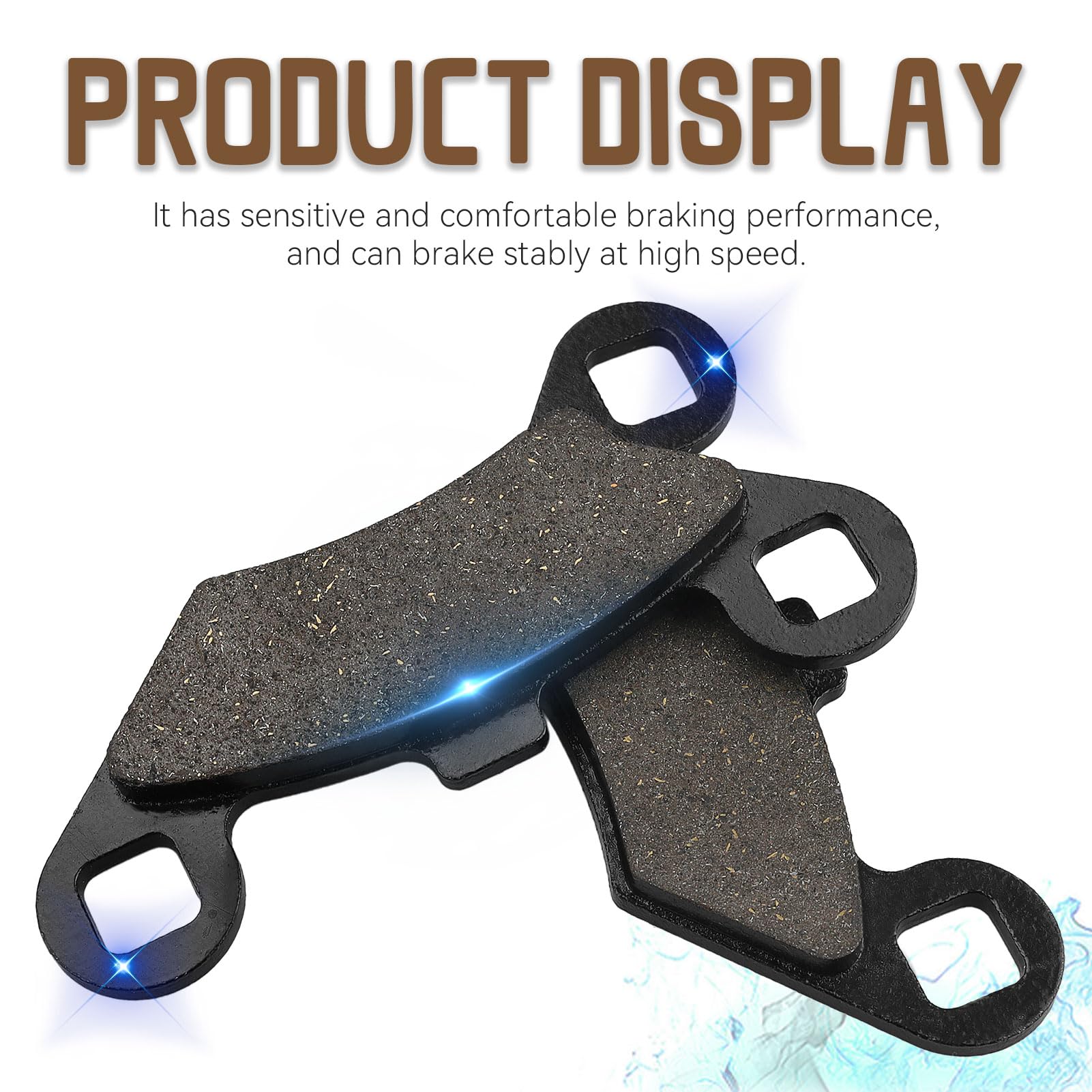 Sollon Front And Rear Brake Pads For Polaris Sportsman 400 500 600 700 800 Efi/Ho, Scrambler 500 400 2X4 4X4, Trail Boss 330, Trail Blazer 330 250, Magnum 325 330 500, Atv 500