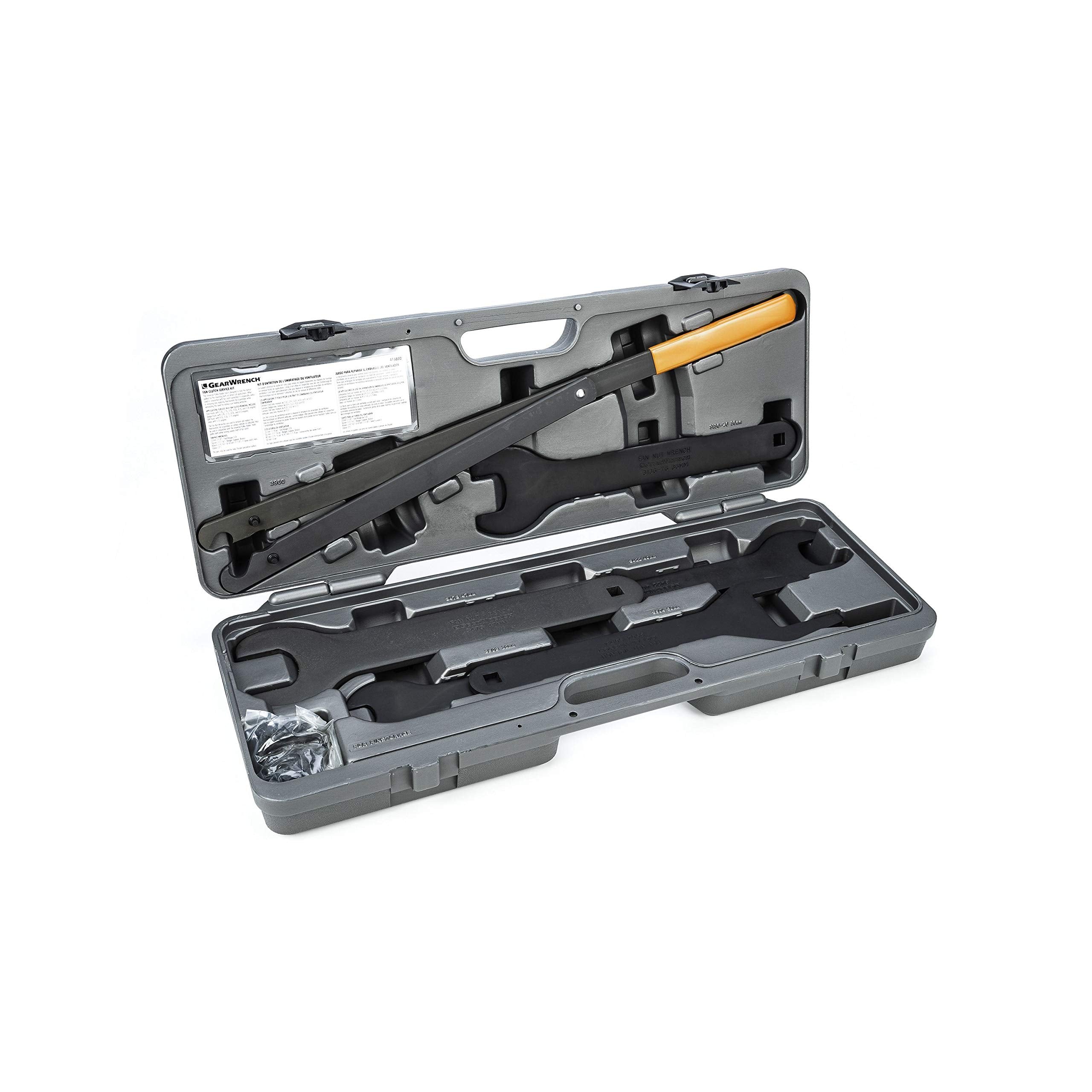Gearwrench Fan Clutch Service Set, Fan Nut Wrenches, Pully Holder, Blow Mold Case- 41580D