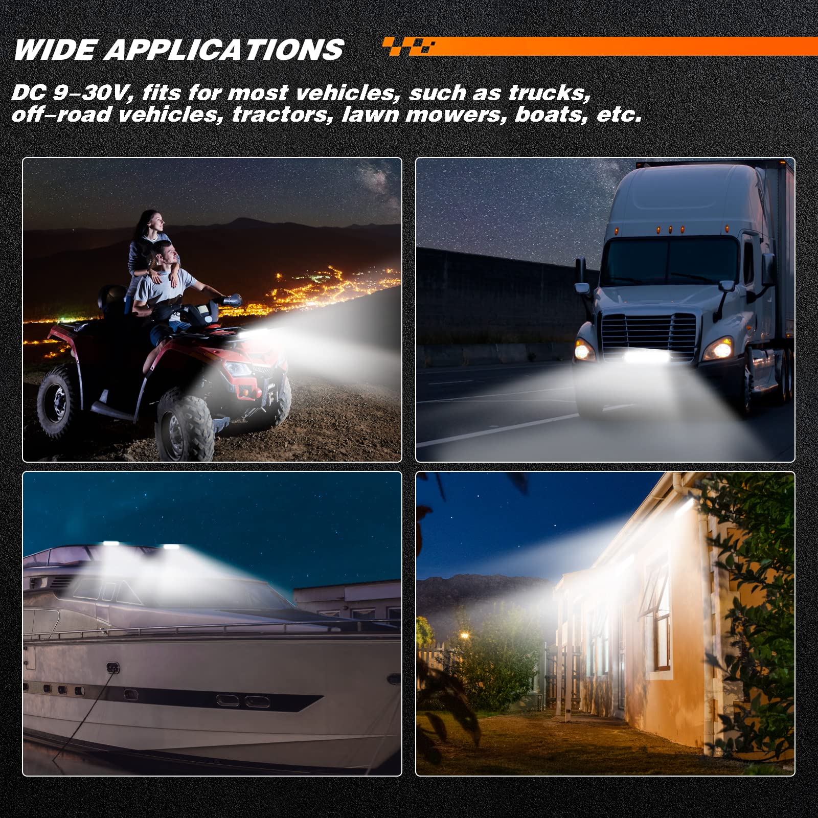 Zmoon 12 Inch Led Light Bar 264W, Ip67 Waterproof Five Rows Spot & Flood Combo Beam Led Fog Light Bar For Truck Atv Utv Suv Trac