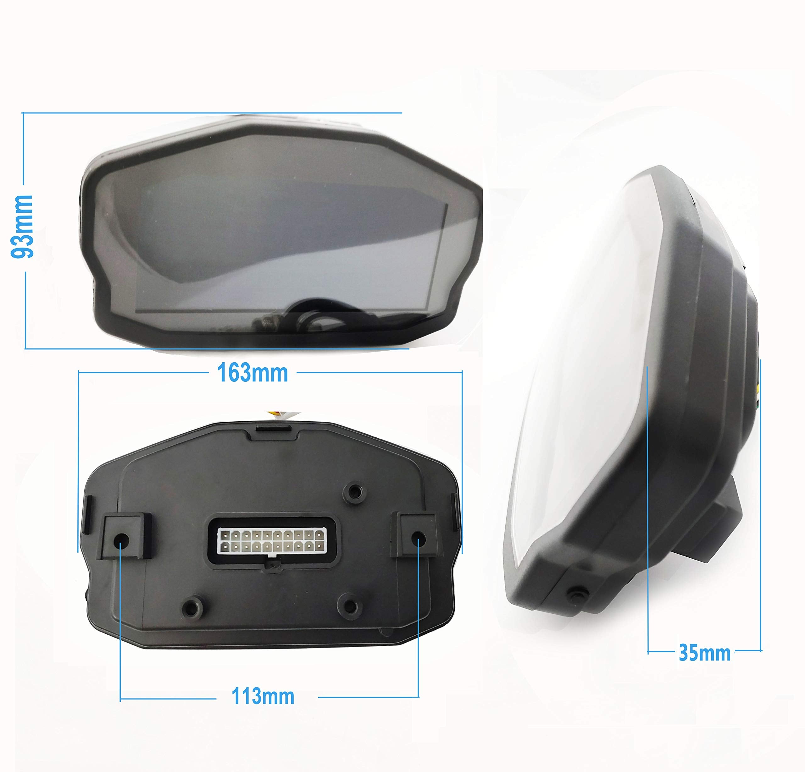 SAMDO Universal Motorcycle Speedometer Odometer Tachometer 14000 RPM 199 Kph Mph Motorcycles Refit Water Temperature Gauge VA Re