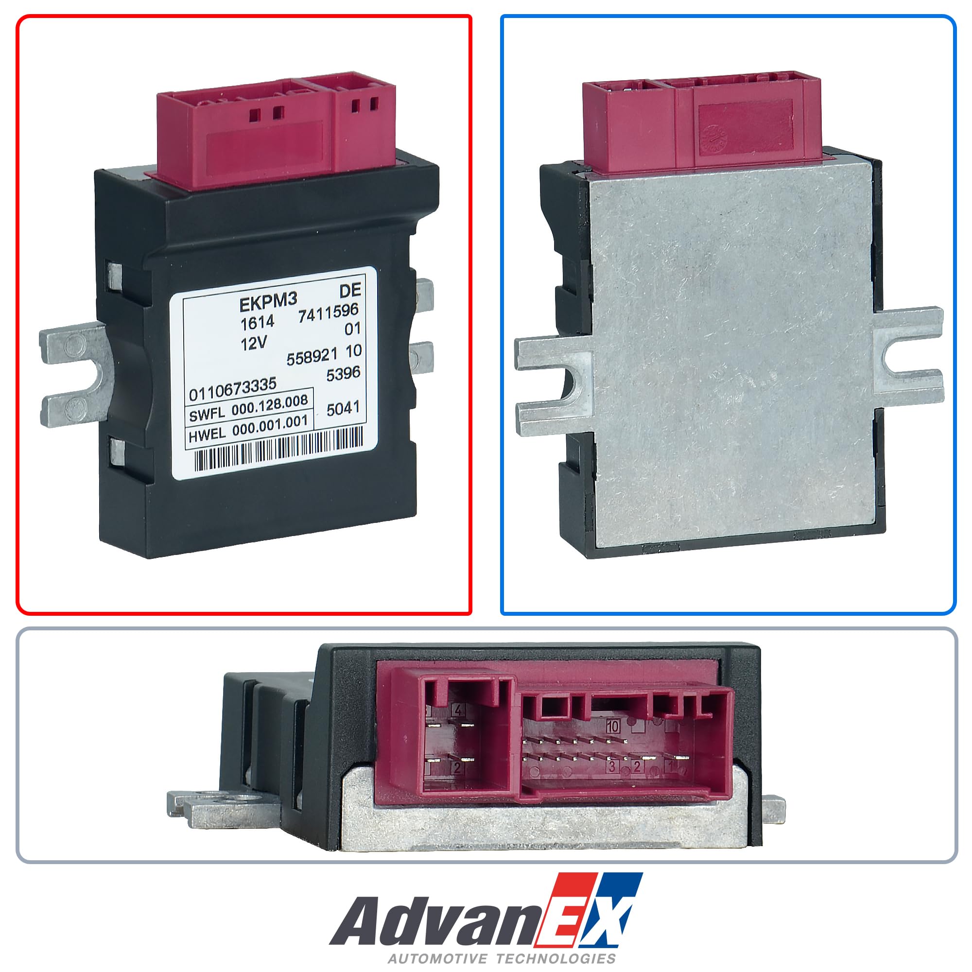 AdvanEX 16147276073 Fuel Pump Control Unit Module Compatible with BMW X3/X4/X5/X6, 228i, 320i/328i/335i, 428i/435i, 528i/530i/55