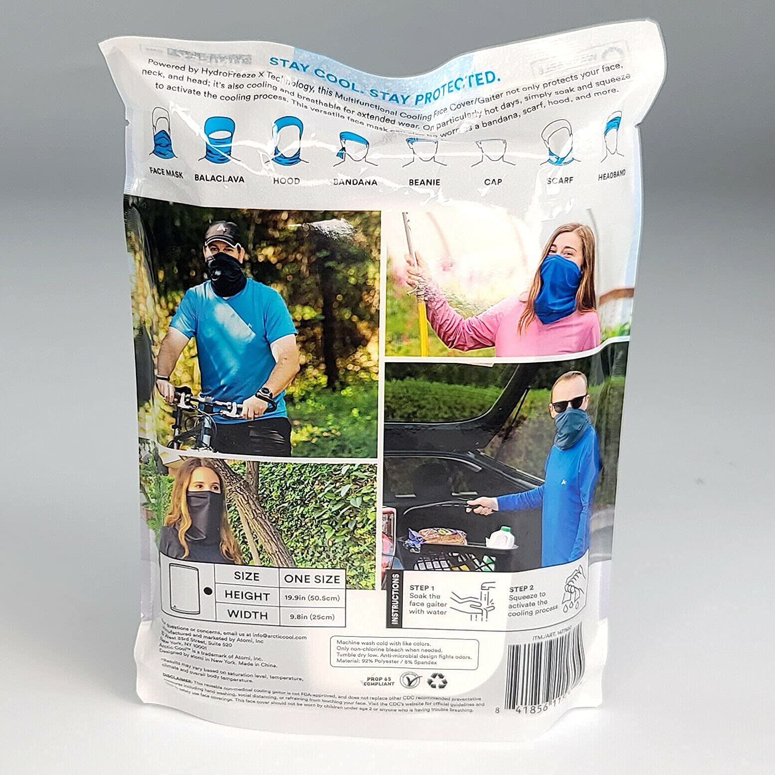 Arctic Cool Cooling Face Gaiter 3-Pack