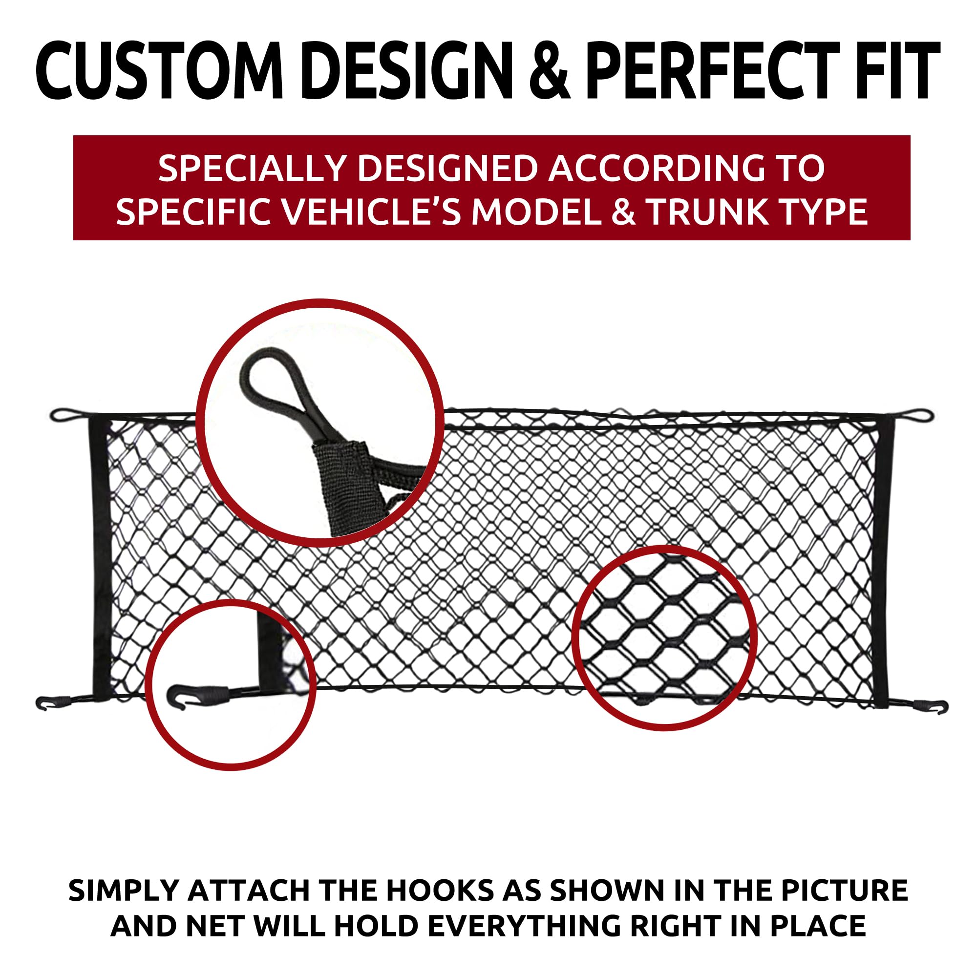 Envelope Style Automotive Elastic Trunk Mesh Cargo Net For Lexus Gx460 2010-2023 - Premium Trunk Organizers And Storage - Luggag