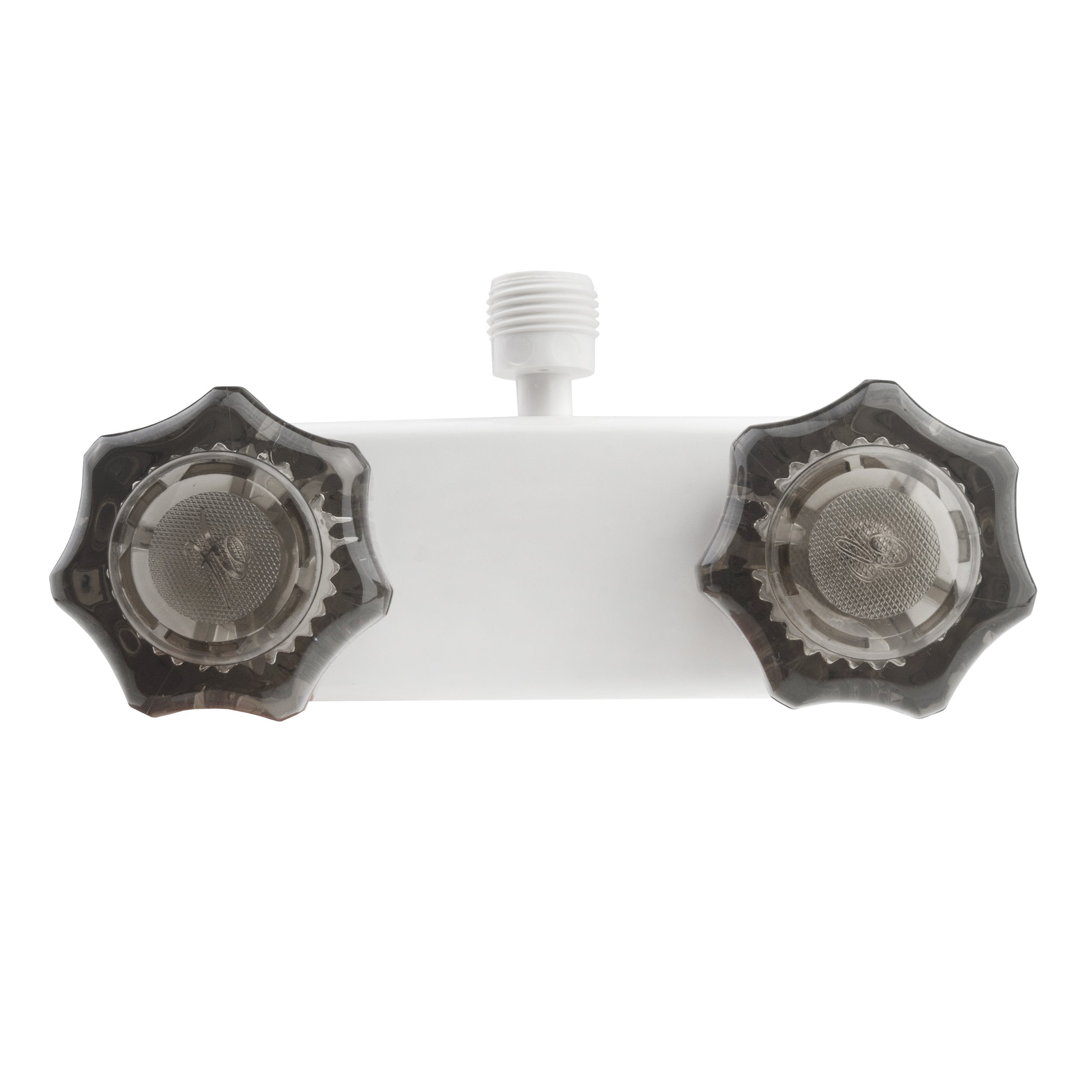 Dura Faucet Df-Sa100S-Wt Rv/Motorhome/Trailer Shower Faucet Valve Diverter With Smoked Acrylic Knobs (White)