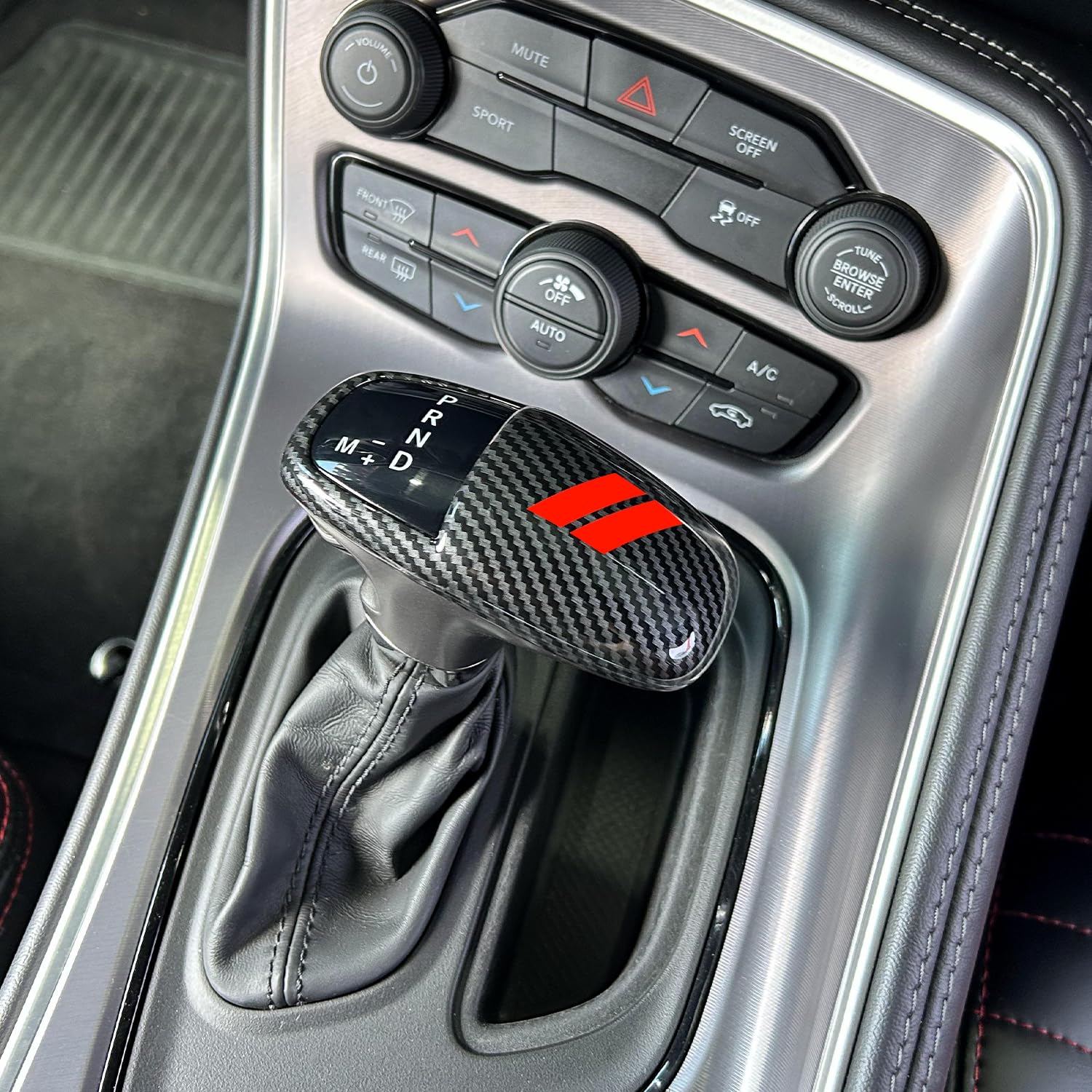 Remoch Gear Shift Knob Head Cover For Dodge Charger Accessories 2015-2023 Challenger 2015-2024 Durango 2016-2025 Abs Interior Sh