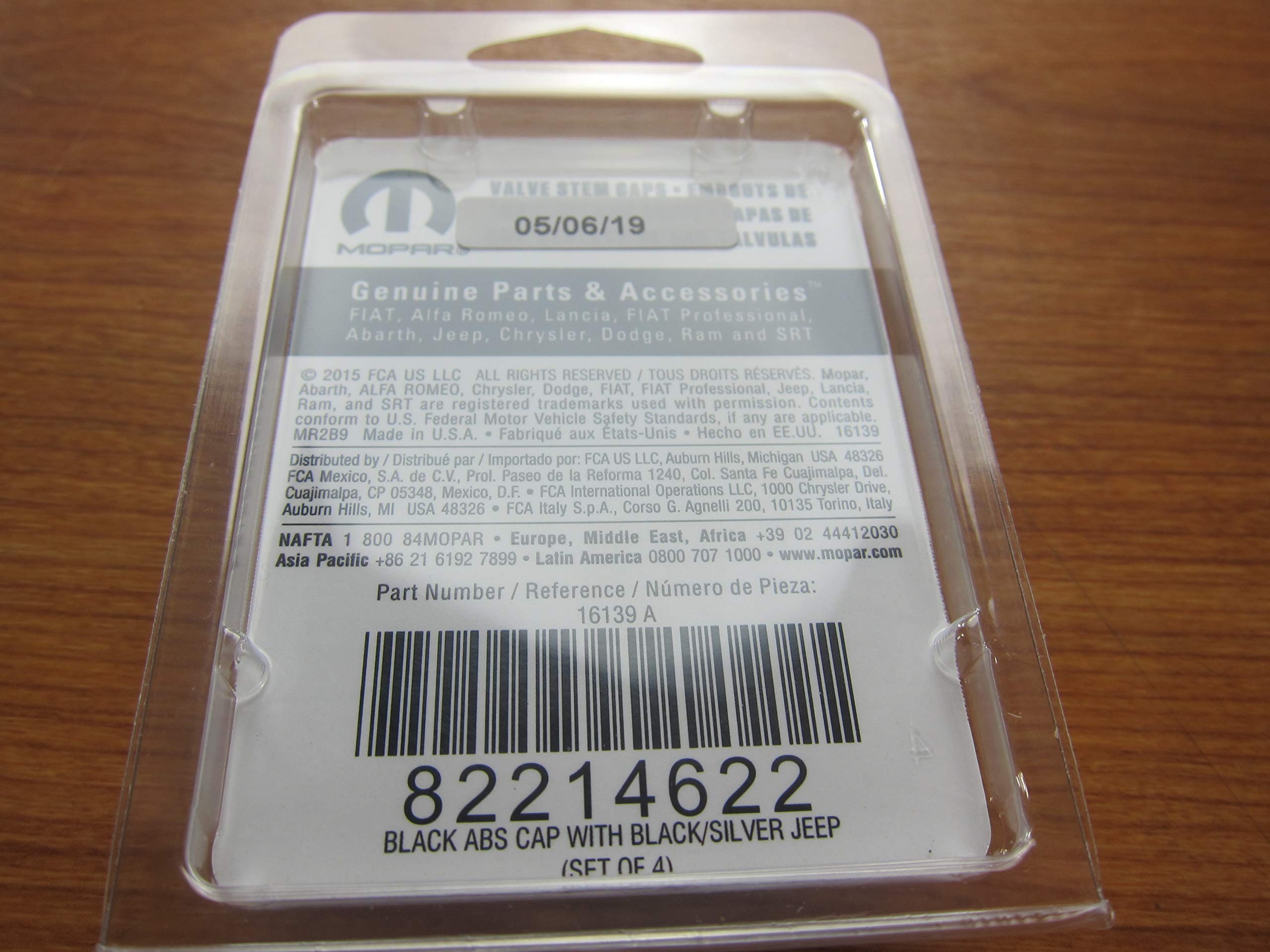 Mopar Jeep Black Valve Stem Caps New Oem