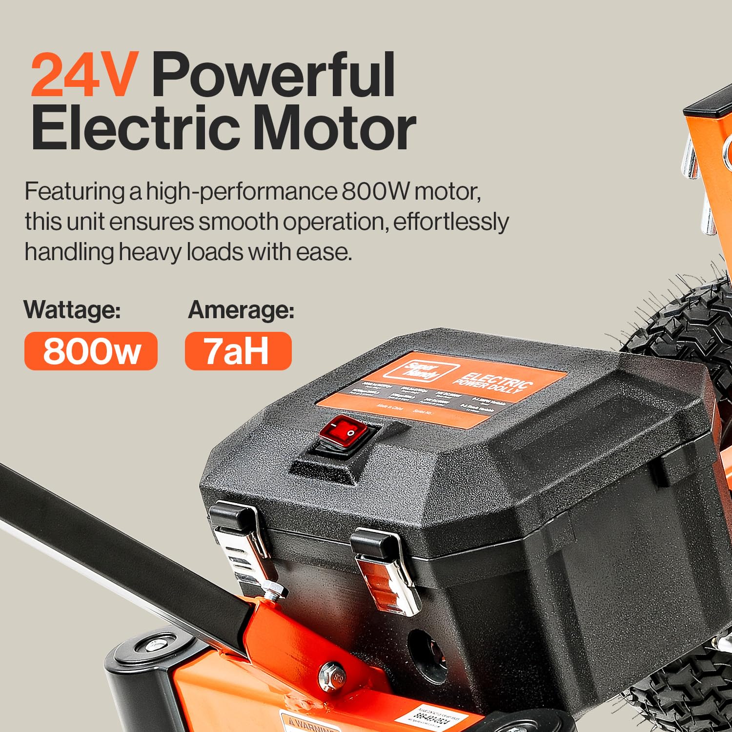 SuperHandy Electric Trailer Dolly 3600LBS, 600LB Tongue Weight, DC 24V, 800W, Alloy Steel, Model GEUOS053, Heavy Duty 2