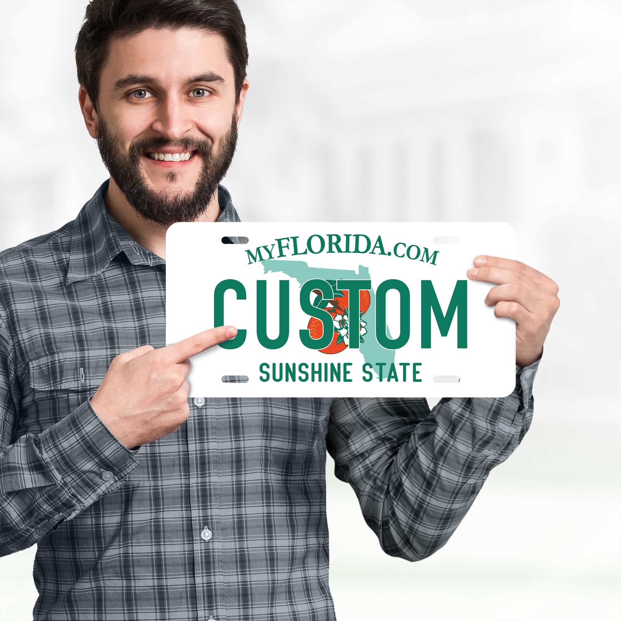 Custom Florida License Plate, Personalized License Plates For Car, 6X12 Inch, Rust-Free Fade Resistant Aluminum, Usa Made By My