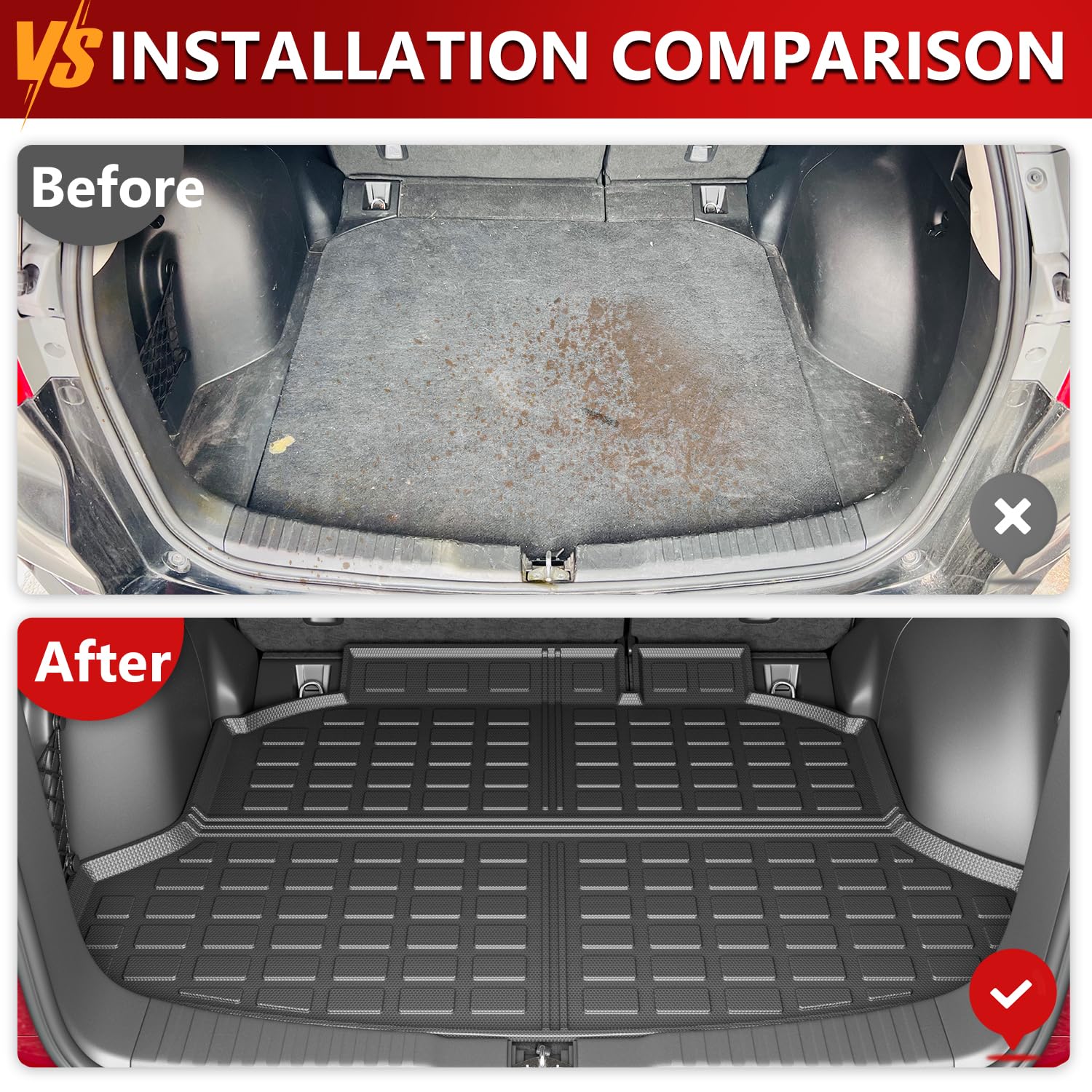 Xipoo Cargo Mat Compatible With 2012-2016 Honda Crv Cargo Liner Tpe Trunk Mat Replacement For 2012 2013 2014 2015 2016 Honda Crv Accessories (2012-2016 Honda Crv,Rear Trunk Mat)