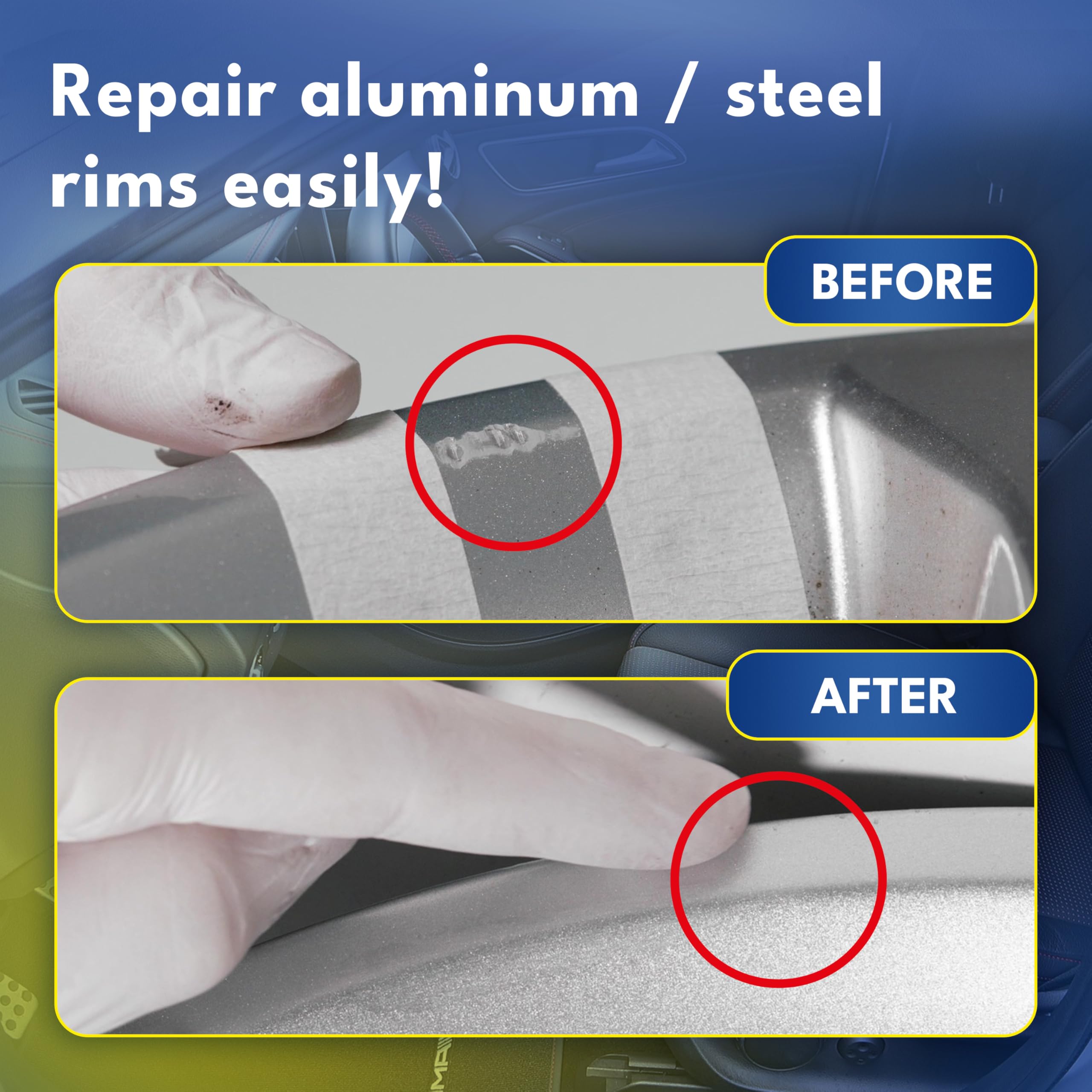 ATG Rim Scratch & Rim Dent Scratch Repair Curb Rash Repair Kit, Car Paint Scratch Repair Silver Paint Rim Scratch Repair Kit Rim