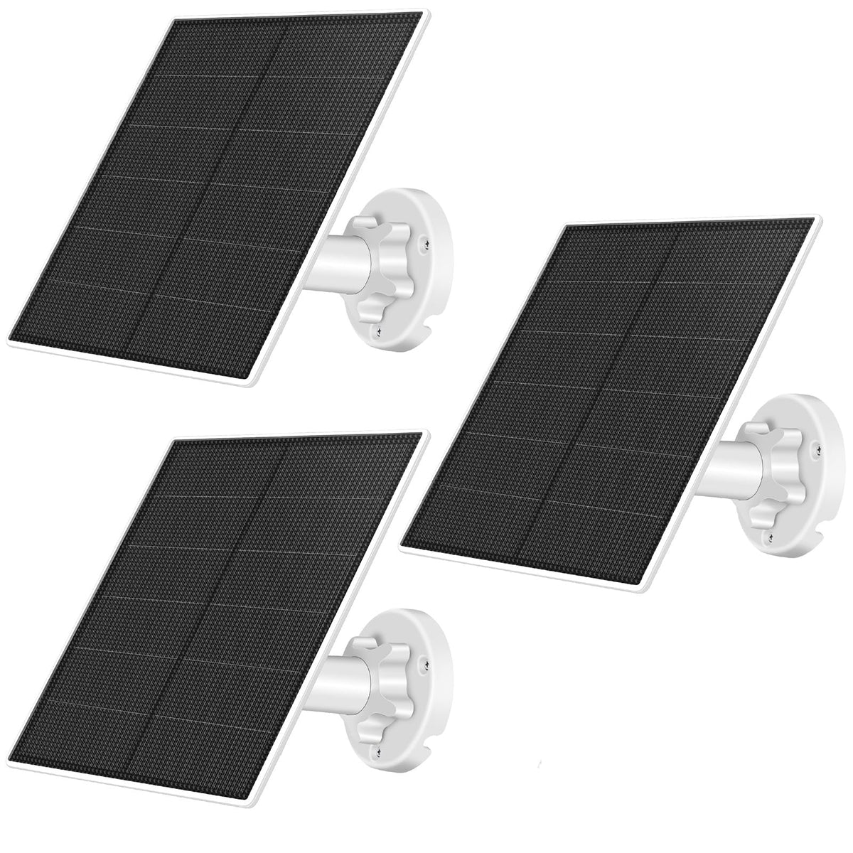 Solar Panel For Security Camera,5W Usb Solar Panel For Dc 5V Security Camera With Micro Usb Or Usb-C Port,Ip65 Waterproof Solar Charger For Camera With 360°Adjustable Mounting(3 Pack)