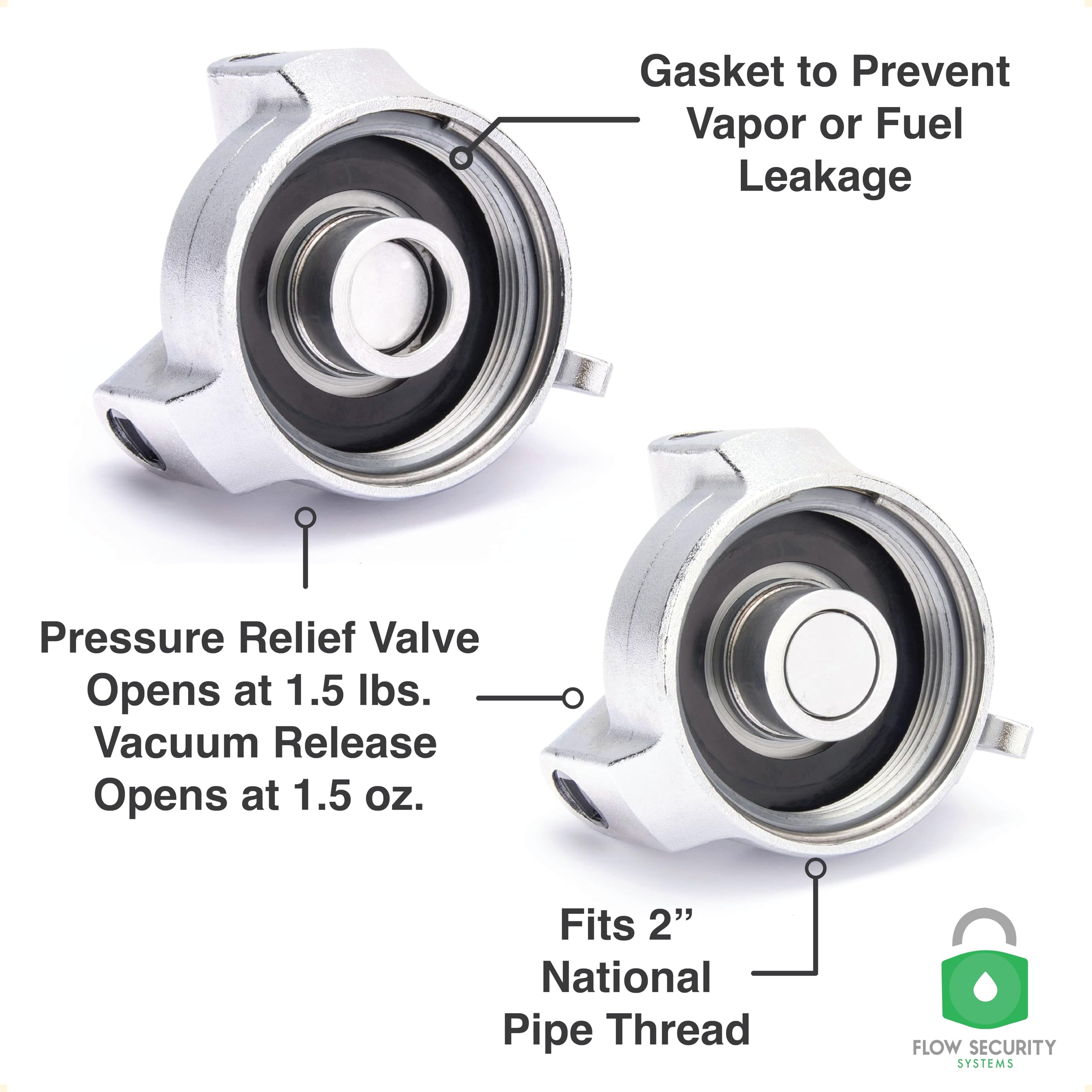 Flow Security Systems  Versalock  Vented Locking Fuel Tank Cap  For Transfer Tanks & Above Ground Commercial Tanks  Prevents The
