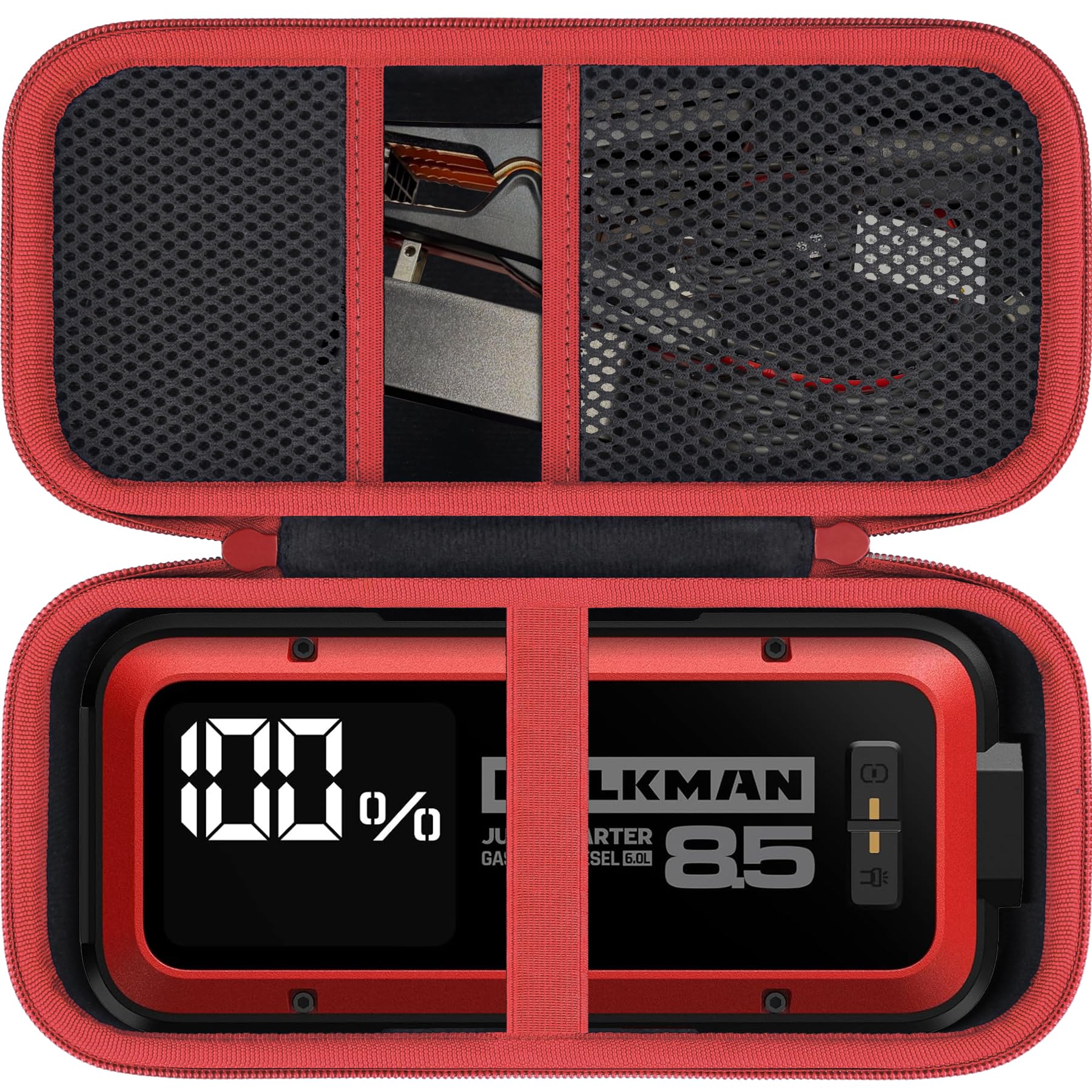 Aenllosi For Hulkman Alpha85/Alpha85S/Alpha Pro Jump Starter Hard Carrying Case, Black+Red (Case Only)
