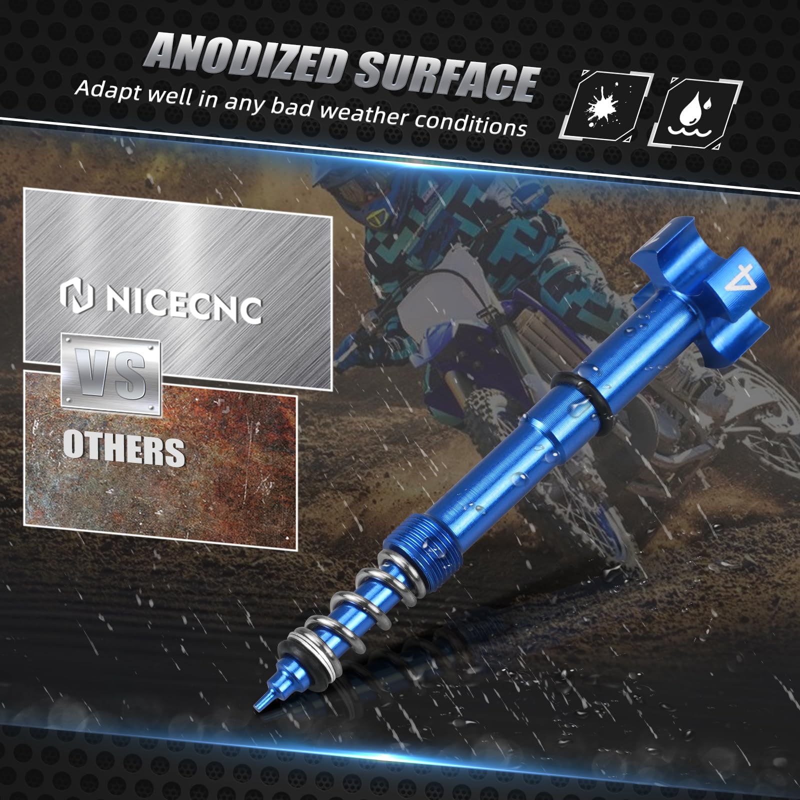 NICECNC Blue Universal Aire/Fuel Mixture Screw Adjuster Keihin FCR Carb Motorcycle Compatible with Yamaha Honda Kawasaki Suzuki CRF YZF WR KXF KLX RMZ,See Fitment