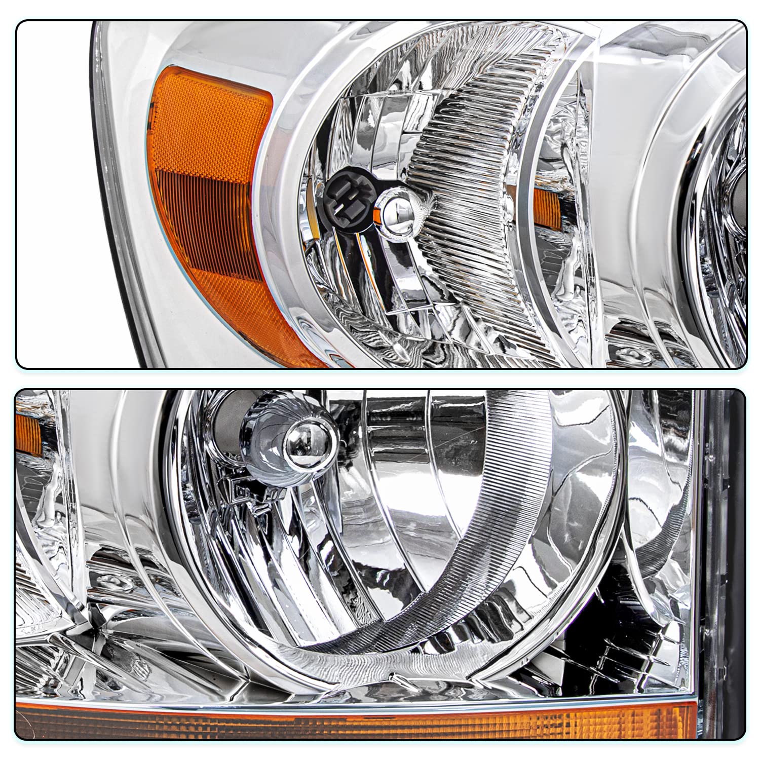 Tusdar Headlight Assembly Set Fits For 2006-2008 Dodge Ram 1500/2007-2009 Dodge Ram 2500 3500 Pickup Driver And Passenger Side