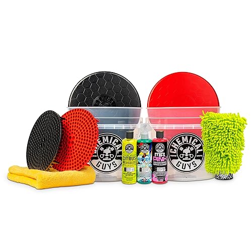 Chemical Guys Hol129 Best Two Car Wash Bucket Kit To Wash & Dry, Safe For Cars, Trucks, Suvs, Jeeps, Motorcycles, Rvs & More (11