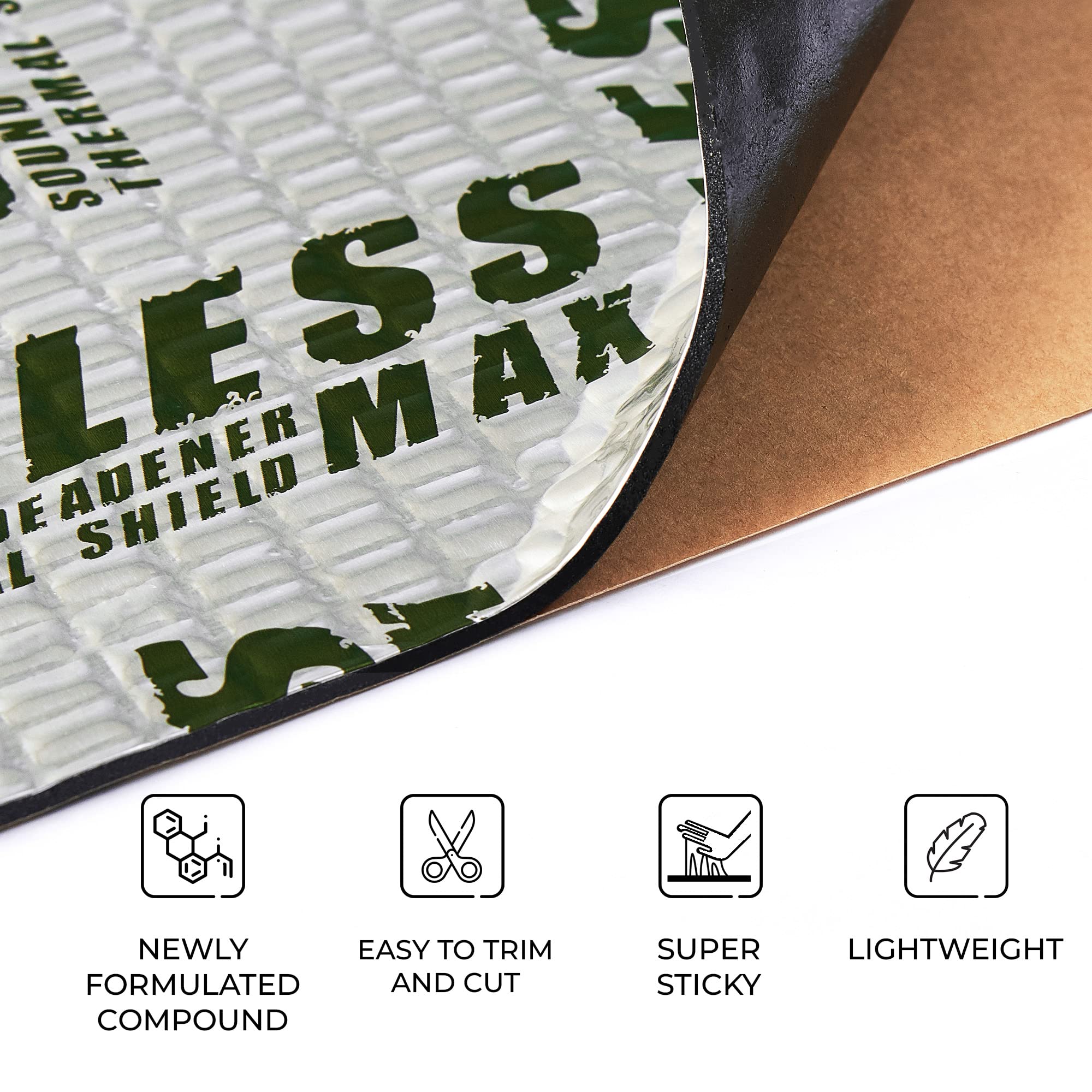 Siless Max 120 mil (3mm) 30 sqft Car Sound Deadening mat - Butyl Automotive Sound Deadener - Noise Insulation and Vibration Damp