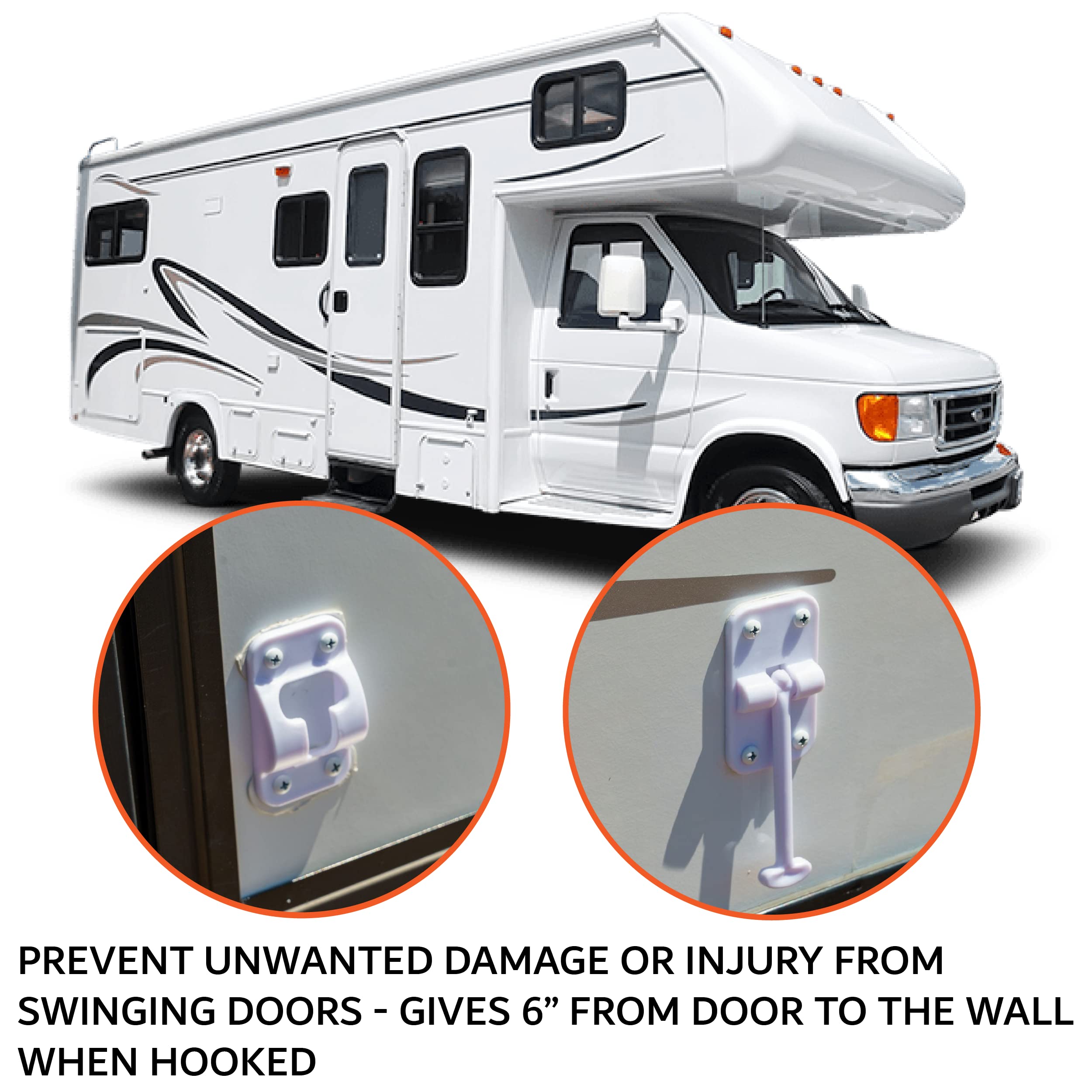 Nu-Set Lock | Rv010 Rv Door Holder | Rv Accessories & Door Hardware (White)