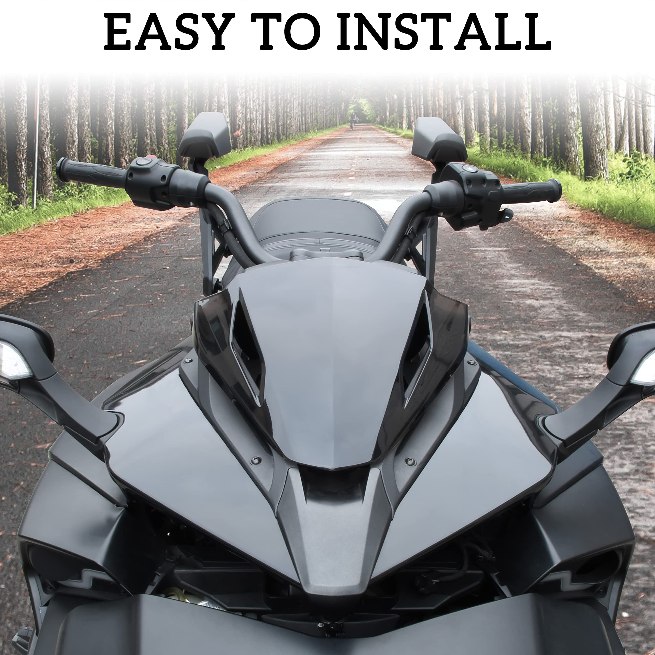 Sautvs Tinted Gauge Spoiler For Can Am Spyder F3 F3 S 2015-2023, Smoked Gauge Shield Support Gauge Spoiler Cover For Canam Spyder F3 / F3-S 2015-2023 Accessories, Replace #219400531