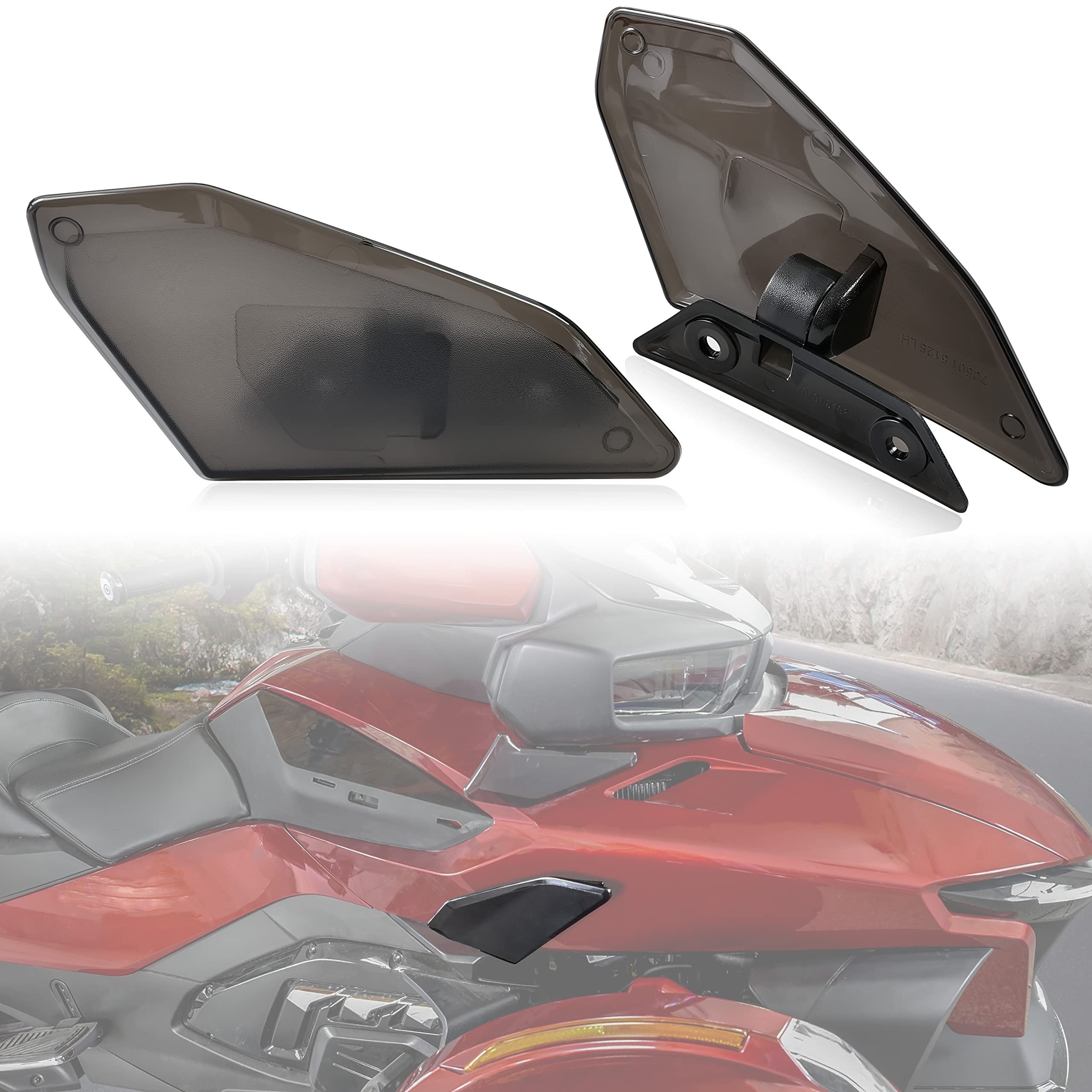 SAUTVS Adjustable Side Air Deflectors (Lower) for Can Am Spyder RT 20-24, Side Wind Deflectors (Lower) Windshields Wings for Can