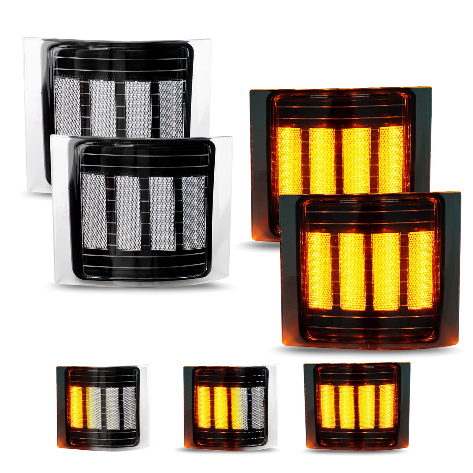 Bestview Side Marker Turn Signal Lights Led Corner Light Assembly, Chrome Housing Clear Lens For Chevy C/K C10 Pickup Truck 1500