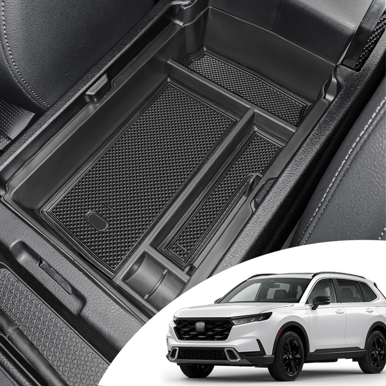 Neepiar Center Console Organizer Compatible With 2025 2024 2023 Honda Cr-V Armrest Storage Box Coin And Glass Holder Abs Plastic