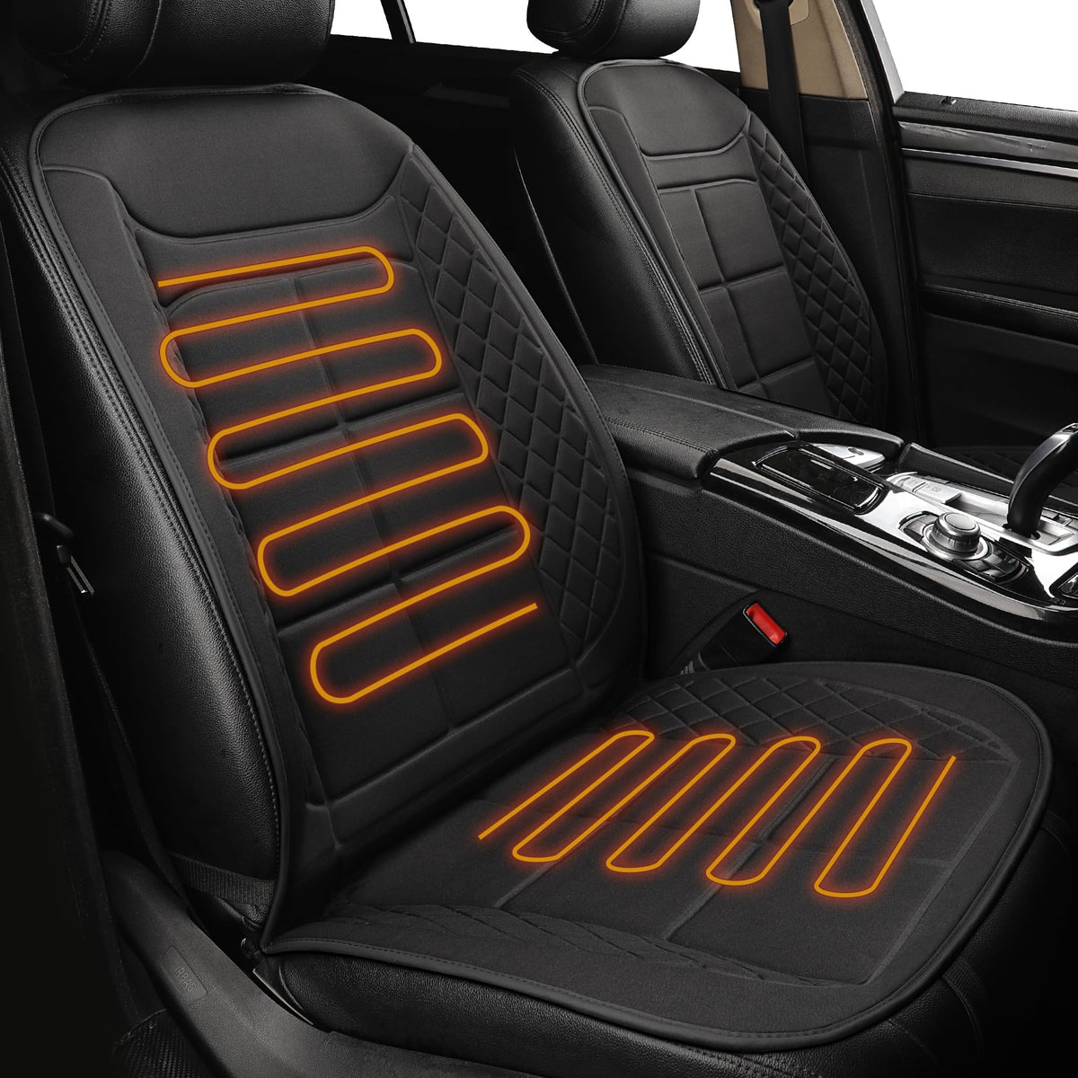 Srigm Car Seat Cushion Comfortable Seat Cover For Cars Trucks Suv Van, Full Back And Seat Cushion For Driver Or Passenger Black