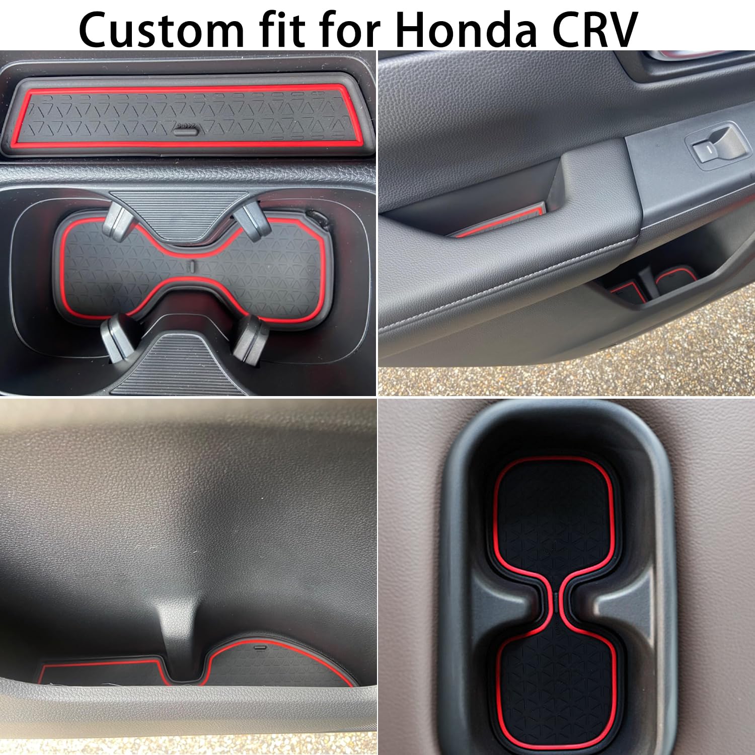 Locoy Center Console Liner For Honda Crv Accessories 2023 2024 2025, For Cr-V Cup Holder Mat, Door Slot Pad, Coaster Trim, Non-S