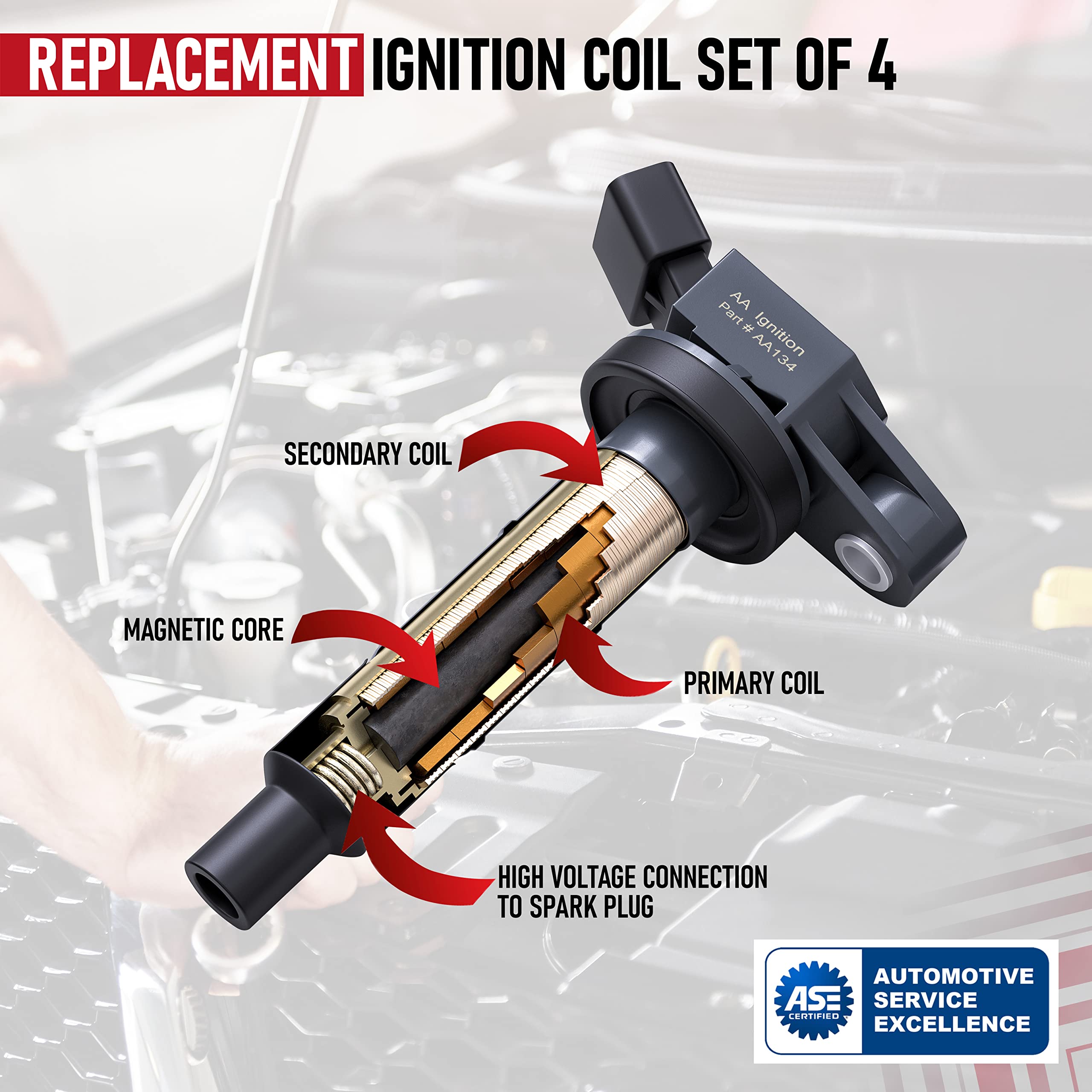 Ignition Coil Pack Set Of 4 - Compatible With Toyota, Scion & Lexus Vehicles - Camry, Corolla, Solara, Tc, Xb, Hs250H And More 2