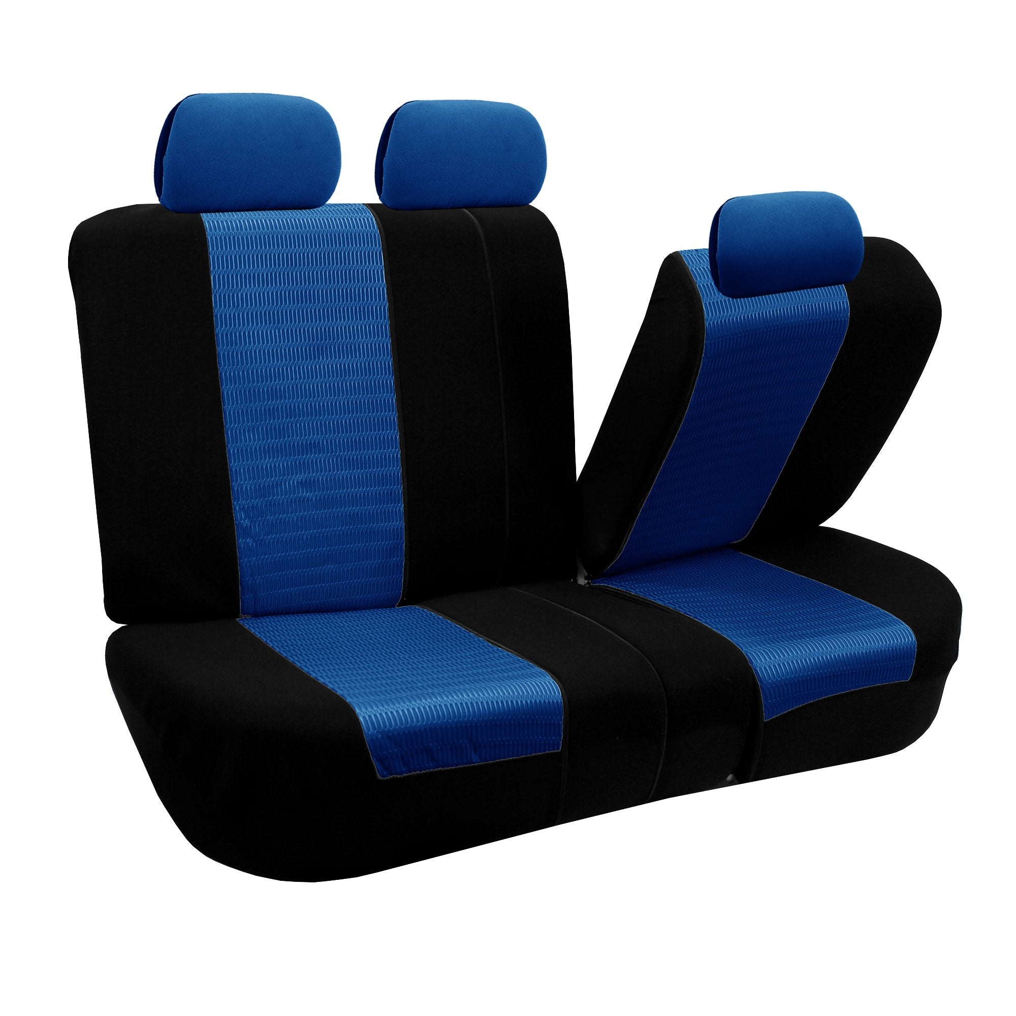 Fh Group Automotive Seat Cover Trendy Elegance For Back Seat Blue Car Interior Accessories For Suv, Sedan & Van Universal Fit Co