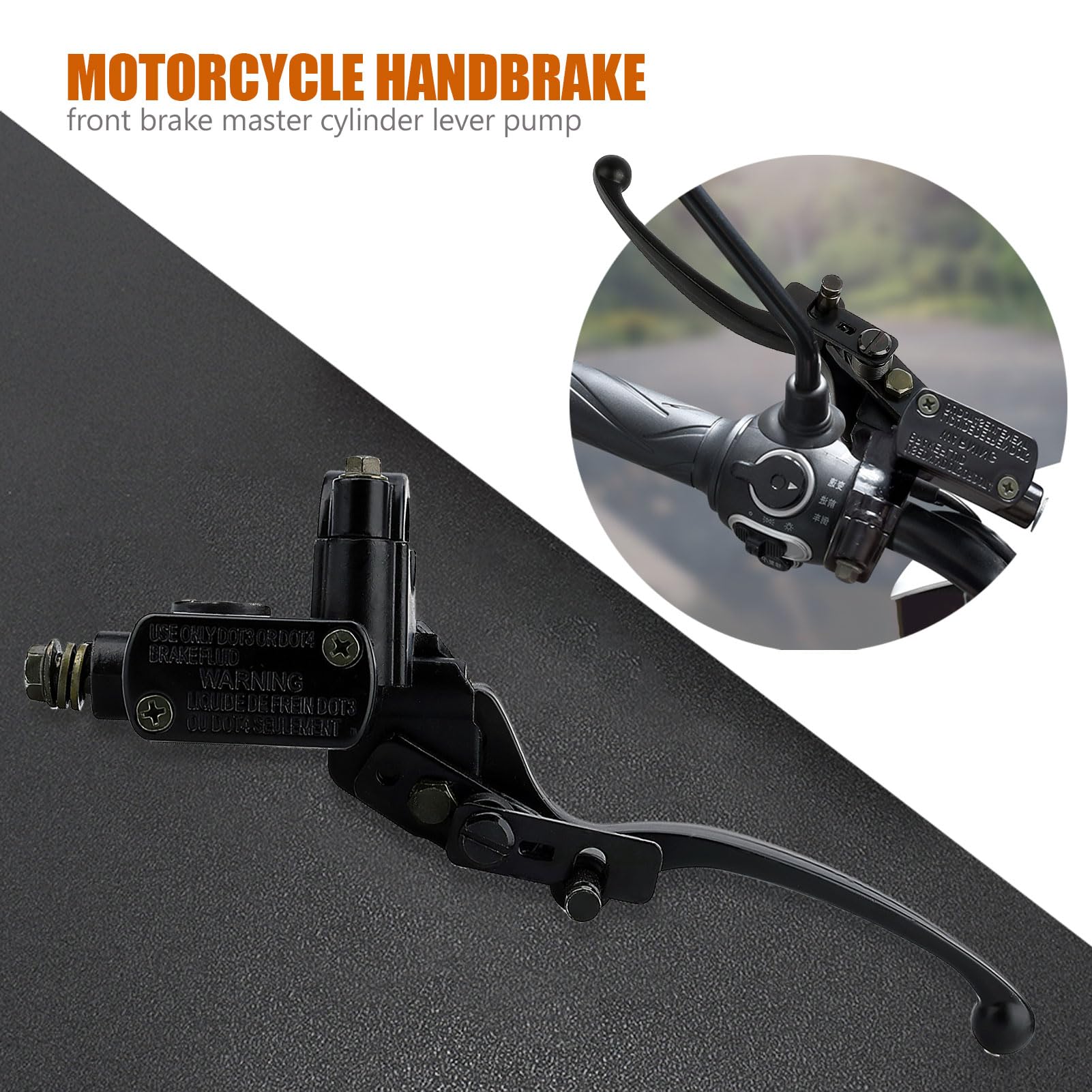 Locopow 7/8” Left Hand Hydraulic Brake Lever Master Cylinder For Chinese 50Cc-250Cc 110Cc 125Cc Atv Quad Dirt Mini Bike Moped Tao Tao Coolster Apollo Kazuma Sunl Roketa Lifan Motorcycle