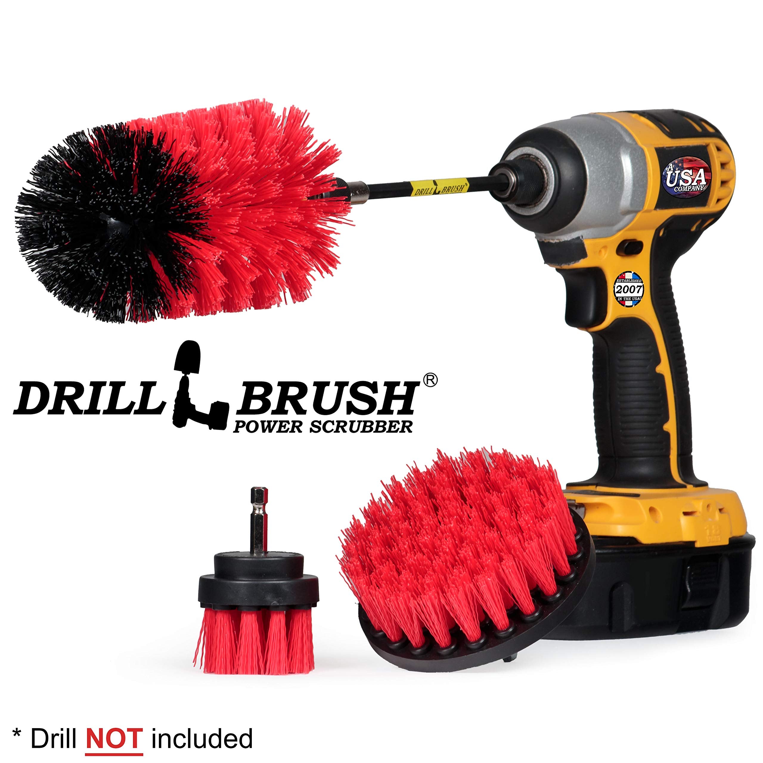 Drill Brush Power Scrubber By Useful Products - Multi Surface Cleaning Brush With Long Reach Extension - Rotary Tool Accessory B
