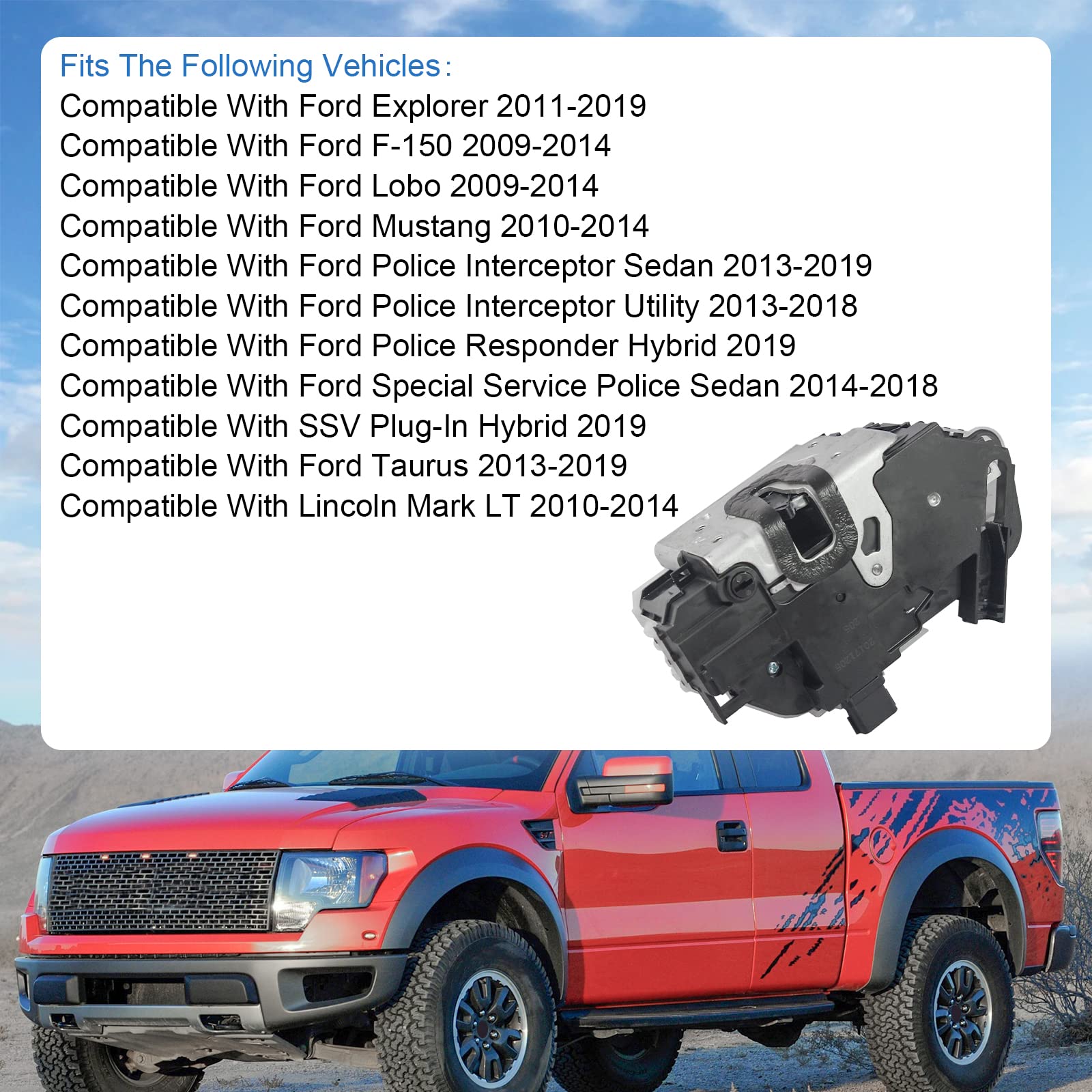 Dicmic Rear Right Passenger Side Door Lock Latch Actuator Compatible With 2011-2019 Ford Explorer 2009-2014 Ford F-150 2010-2014