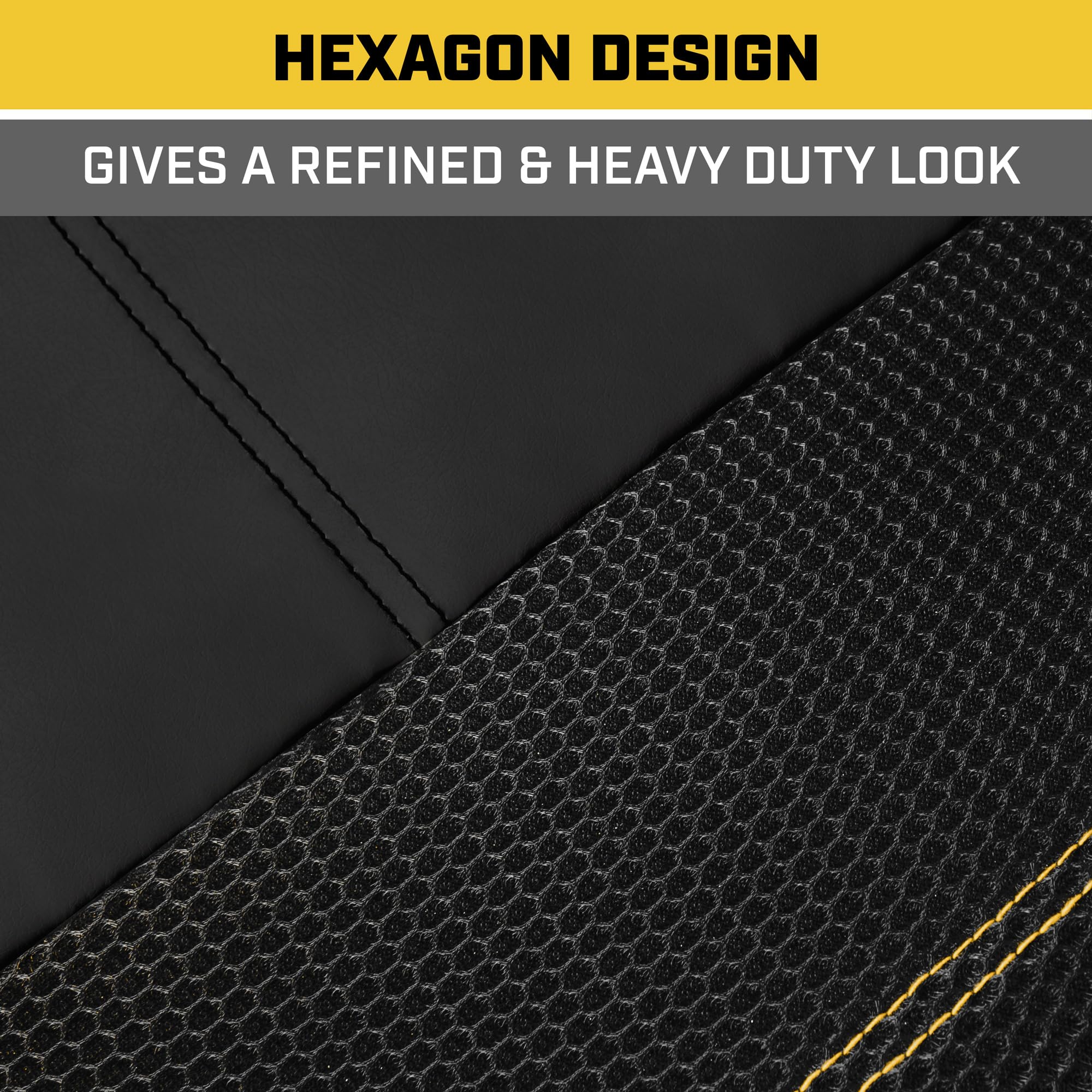 Cat FlexHybrid Car Seat Covers, Black Premium Faux Leather + Mesh Seat Covers for Cars Trucks SUV, Universal Fit Car Seat Covers Front Seats Only, Automotive Interior Covers, Ideal Truck Seat Covers