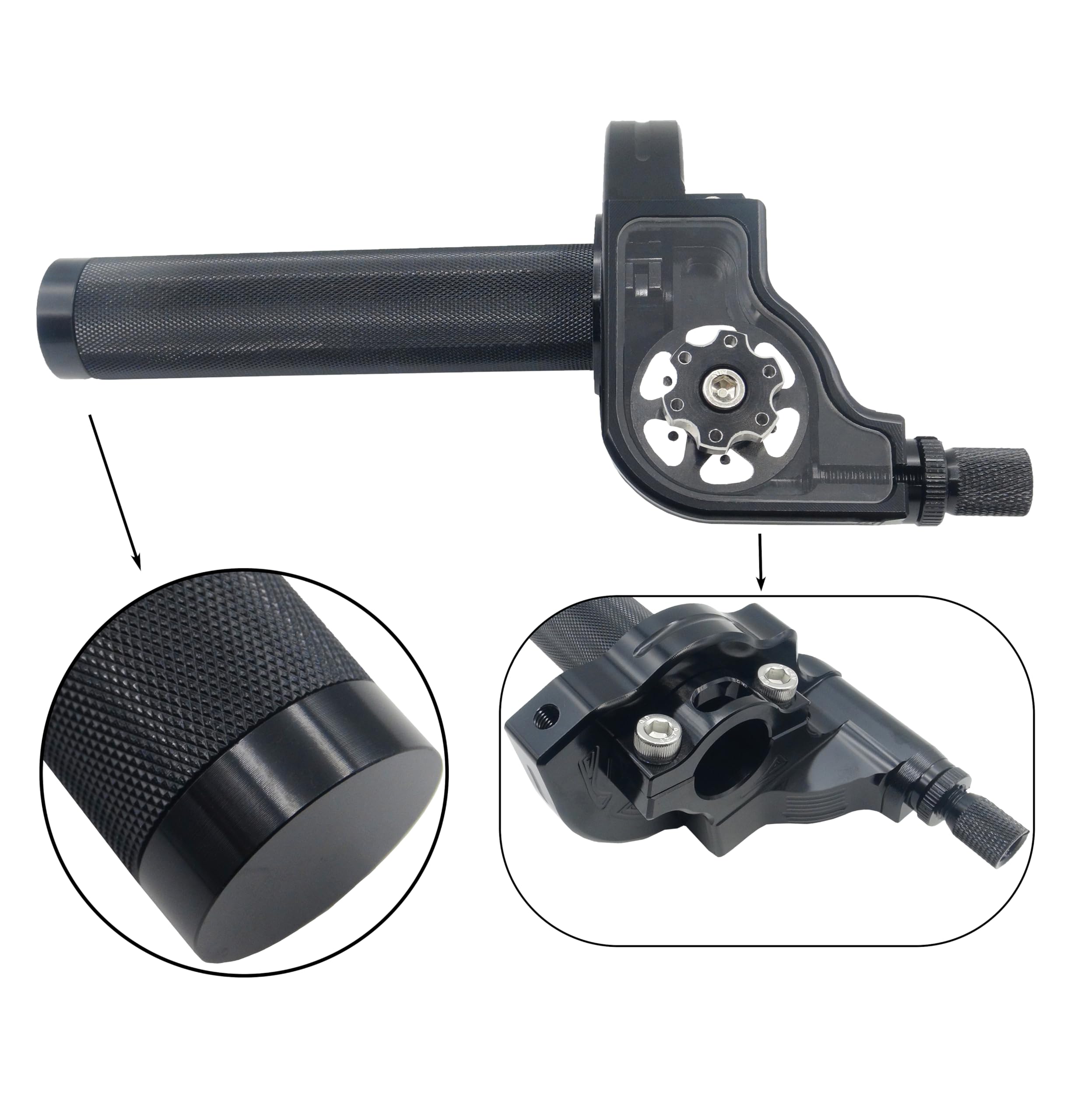 Motorcycle Throttle Grip 7/8'' 22Mm Cnc Aluminum Quick Twister With Throttle Cable For Klx Cr Crf Exc Xr Crf50 Crf230 50 70 110