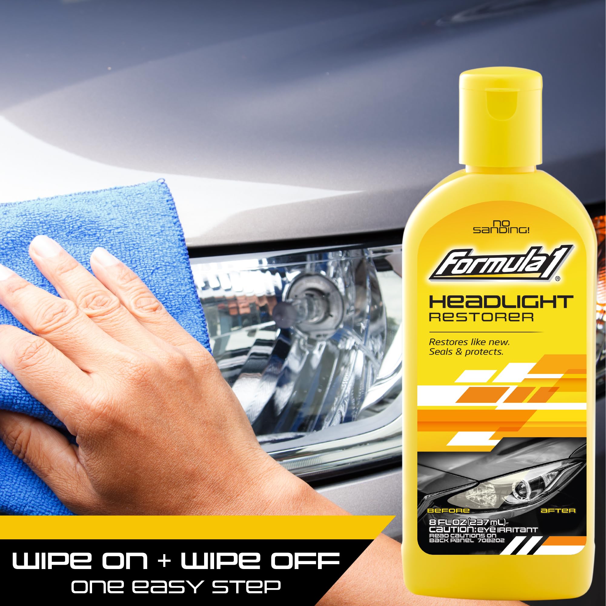 Formula 1 Headlight Restorer & Sealant - Headlight Cleaner Restores Dull & Yellowed Headlights - Car Detailing Supplies For Head