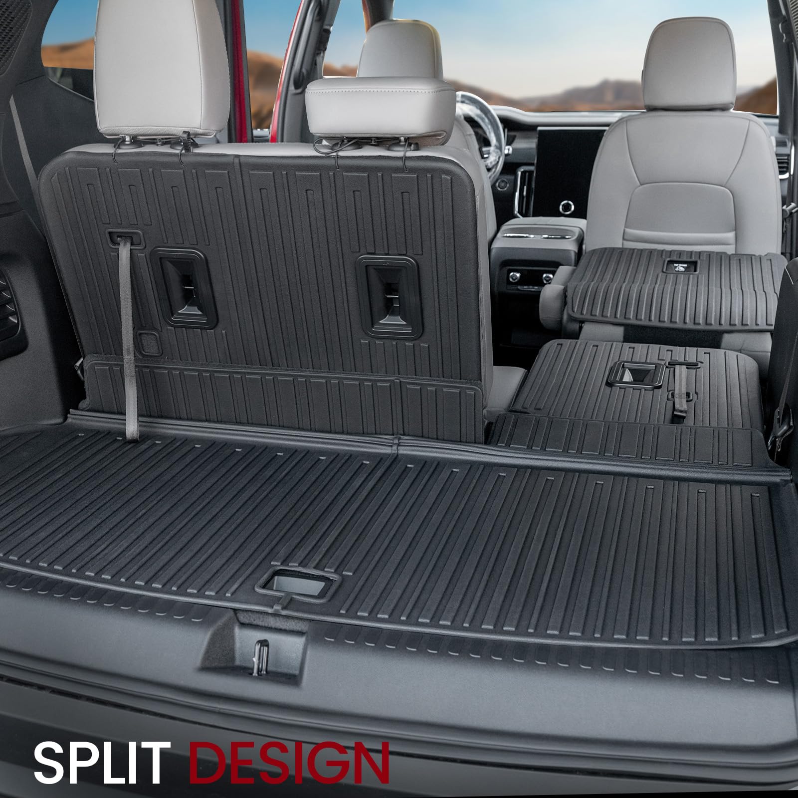 JOULARISE Cargo Mat Backrest Mats for 2024 2025 GMC Acadia 6/7 Seats Accessories, All-Weather TPE Protector Cargo Liner Trunk Ma