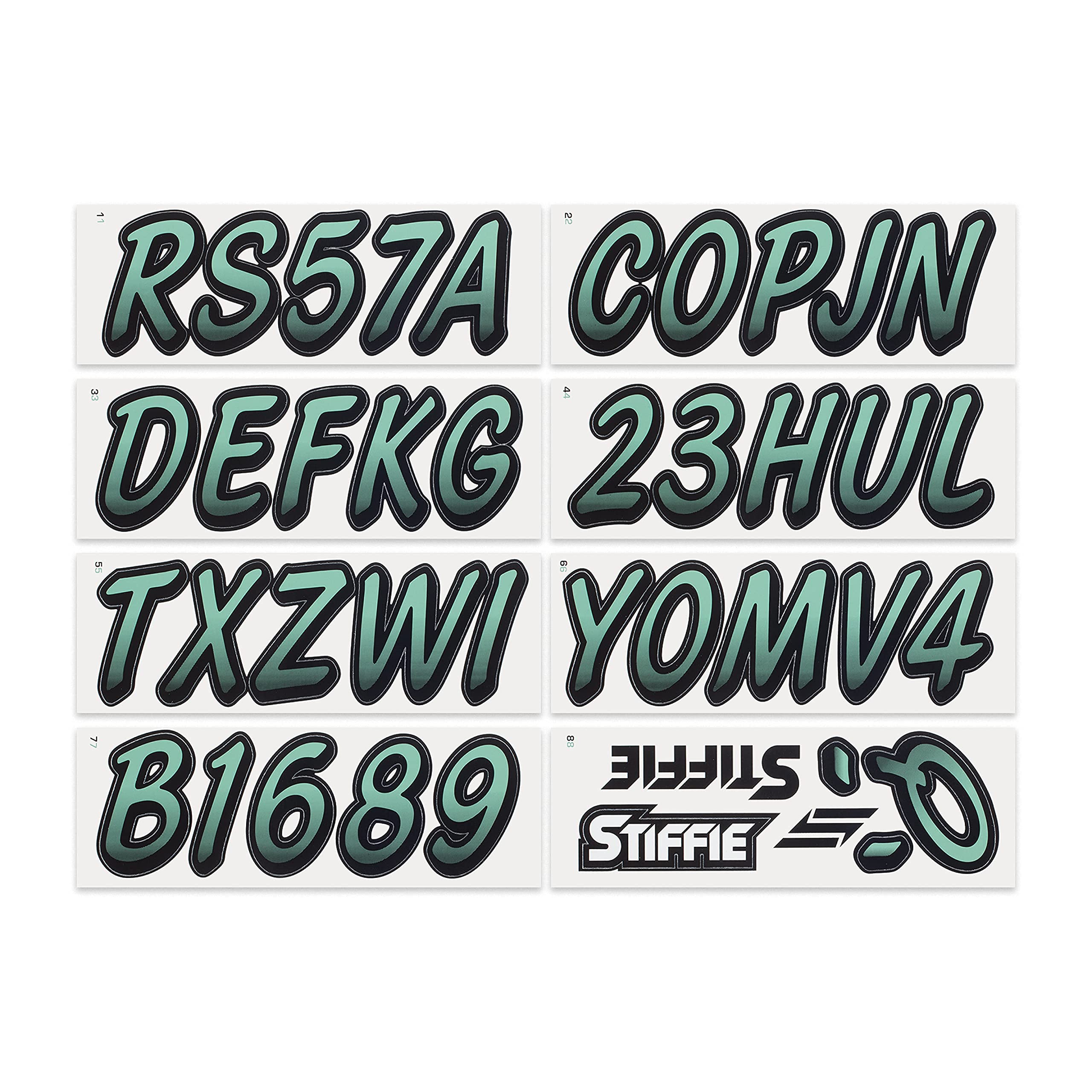 STIFFIE Whipline Cozumel/Black 3'' Boat & PWC Registration Decals  Numbers Letters Stickers