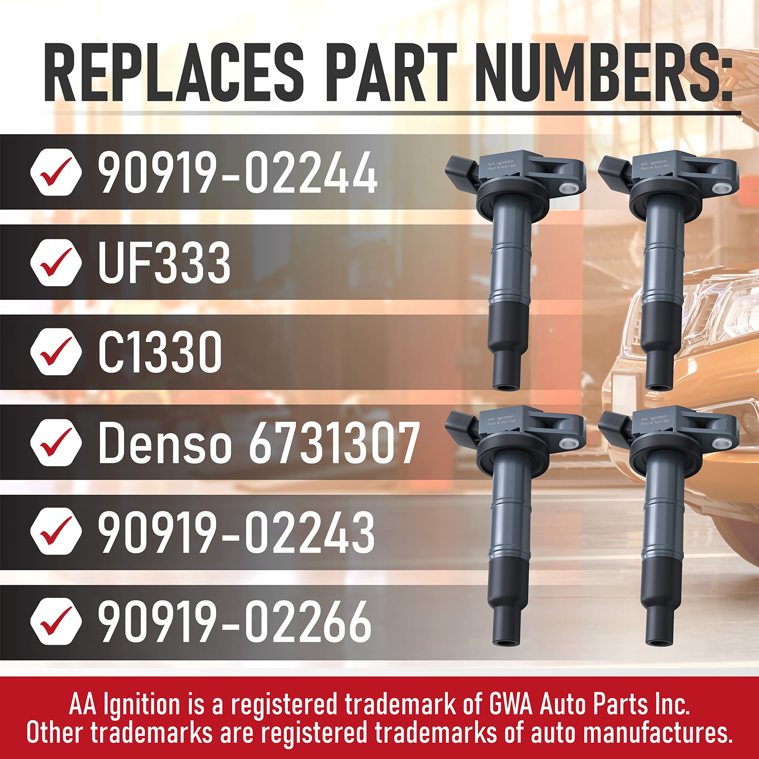 Ignition Coil Pack Set Of 4 - Compatible With Toyota, Scion & Lexus Vehicles - Camry, Corolla, Solara, Tc, Xb, Hs250H And More 2