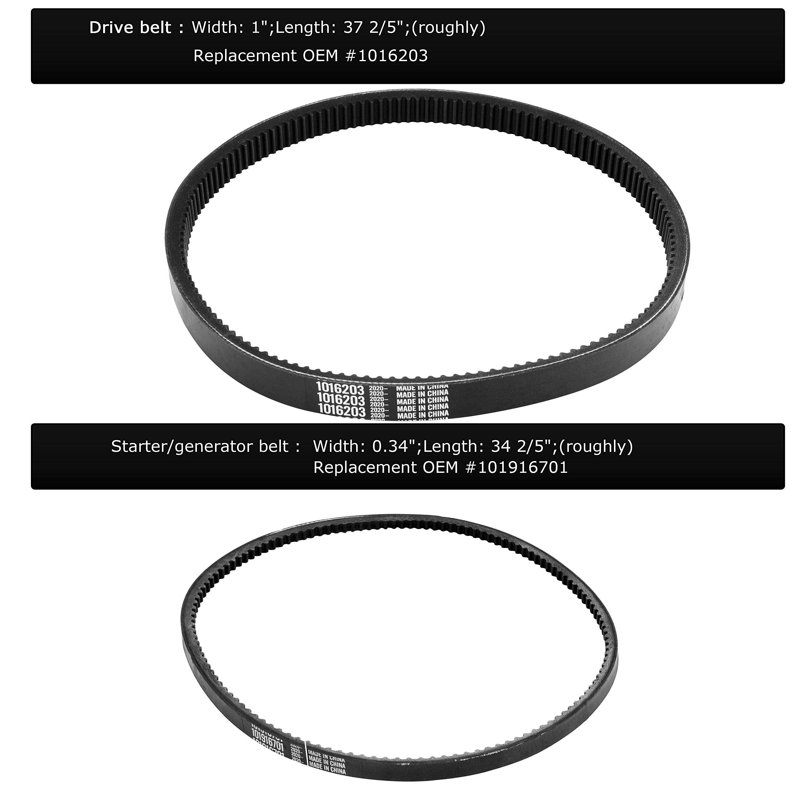 Roykaw Club Car Ds Precedent Drive Belt And Starter Generator Belt Kit Fit Golf Cart Ds 1997-Up And Precedent 2004-Up, Replace 1
