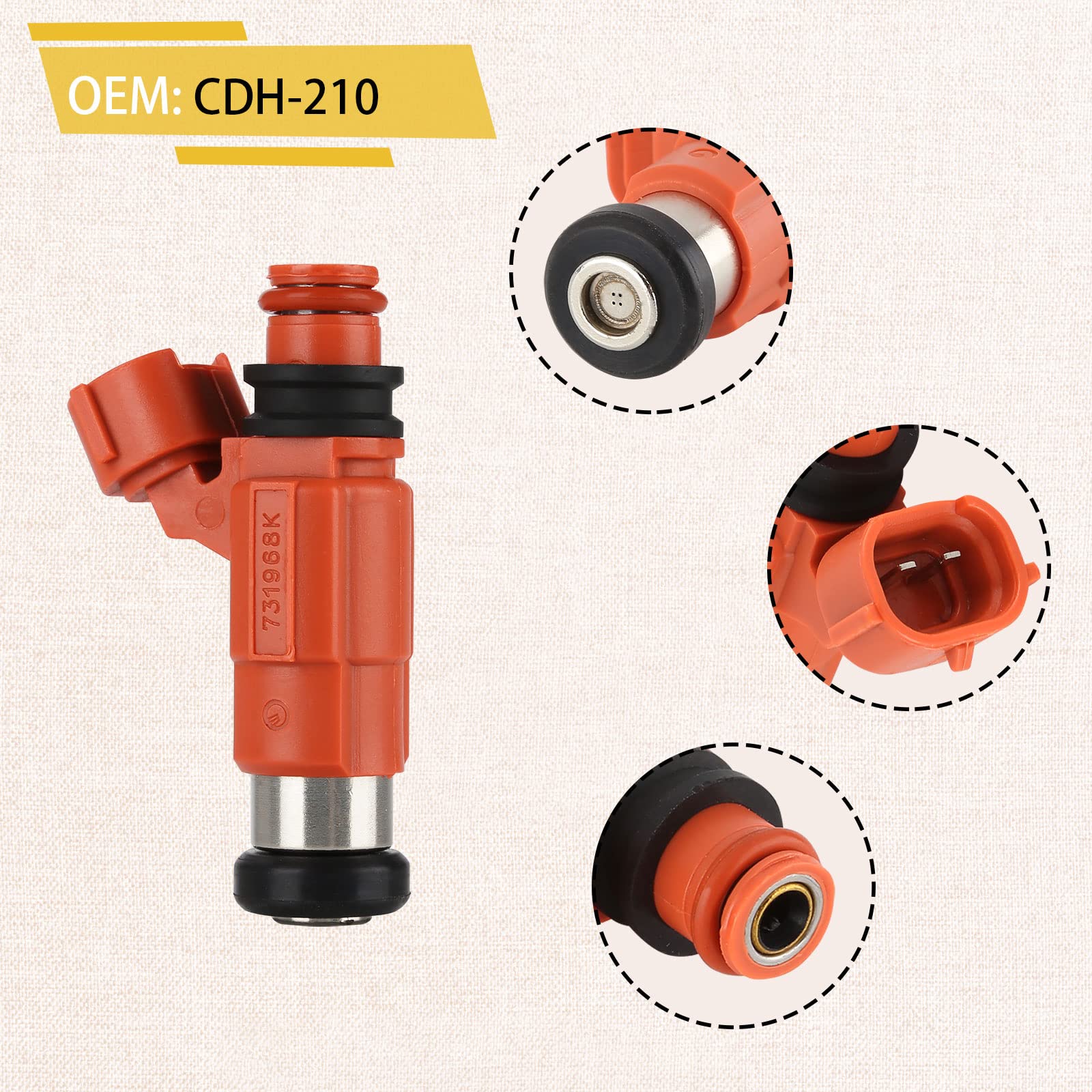 CDH210 OE Fuel Injectors,Compatible with/Yamaha F115 115HP, F150 150HP 4-stroke Outboard,Compatible with/Chrysler Sebring 2001-2