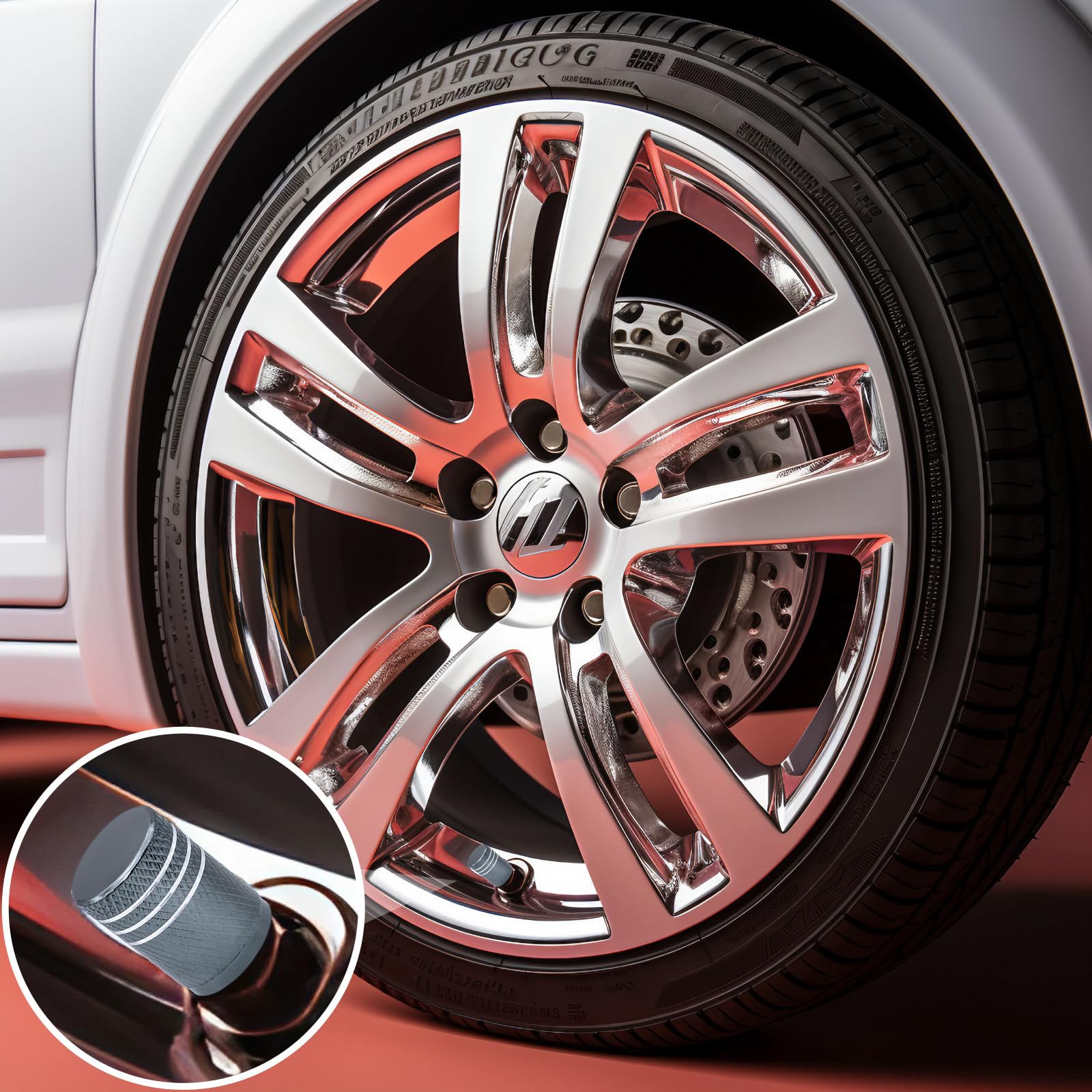 Meajoo 12Pcs Tire Valve Stem Caps, With Plastic Liner, Corrosion Resistant Leak-Proof, Anodized Alloy Universal Tire Valve Stem