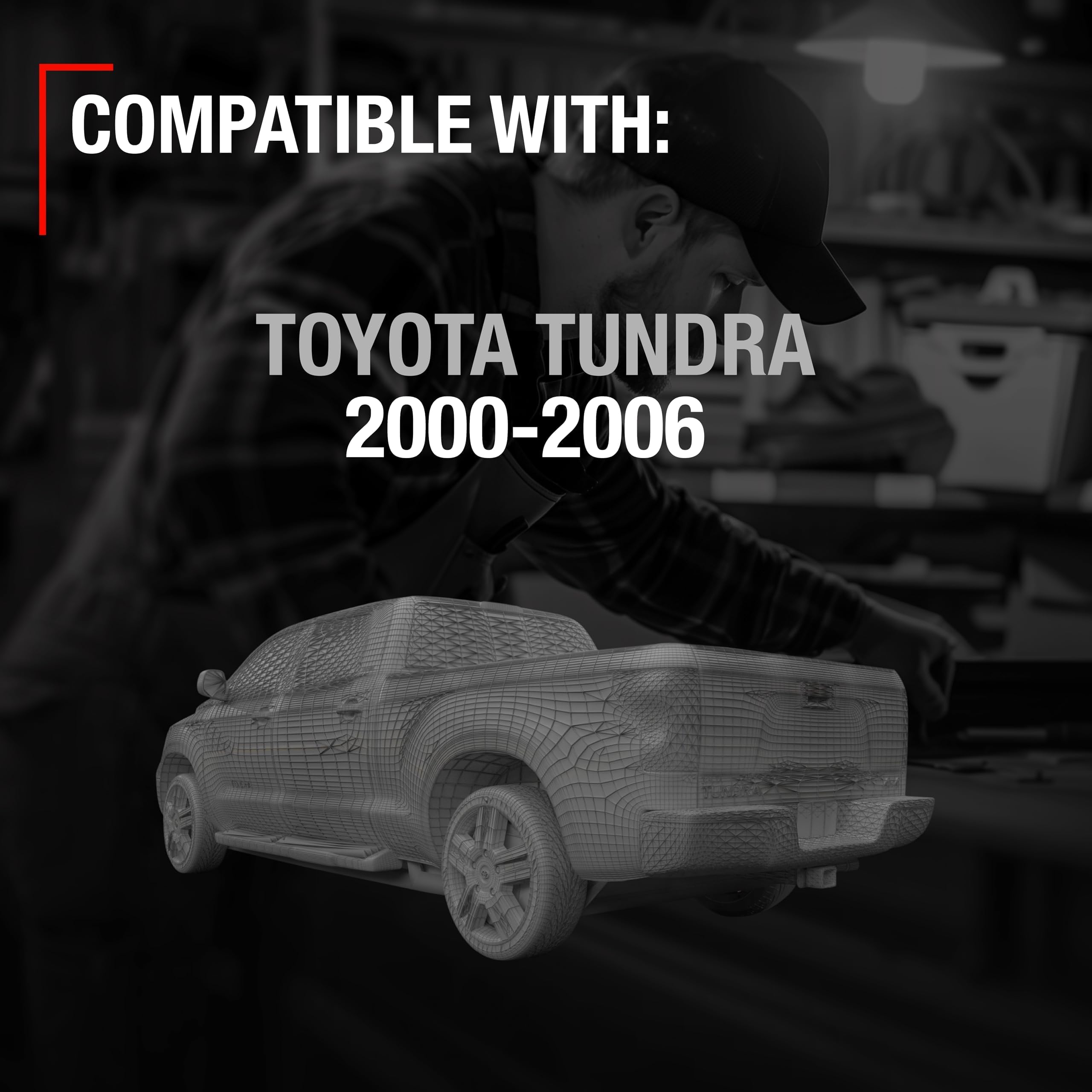 Tailgate Handle Latch Upgraded Metal, Compatible With 2000-2006 Toyota Tundra - Exterior Tailgate Assembly, Textured Black, W/Ke