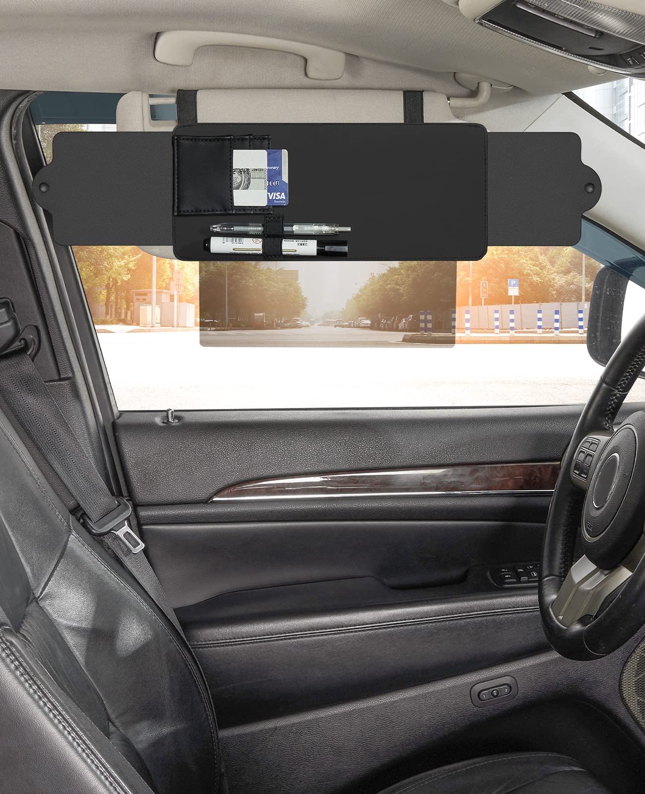 Joytutus Car Sun Visor Sunshade Extender, Adjustable Car Sun Visor Extender Protects From Anti-Glare, Uv Rays Blocker Window Sun Visor Windshield Sunshade Extender For Car